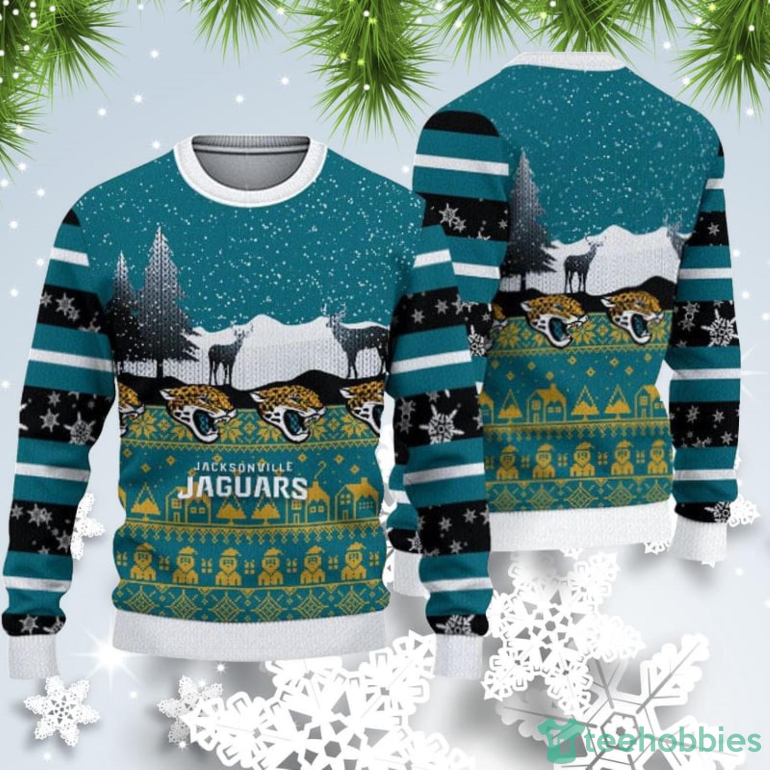 Jacksonville Jaguars Christmas Reindeers Pattern Ugly Christmas Sweater