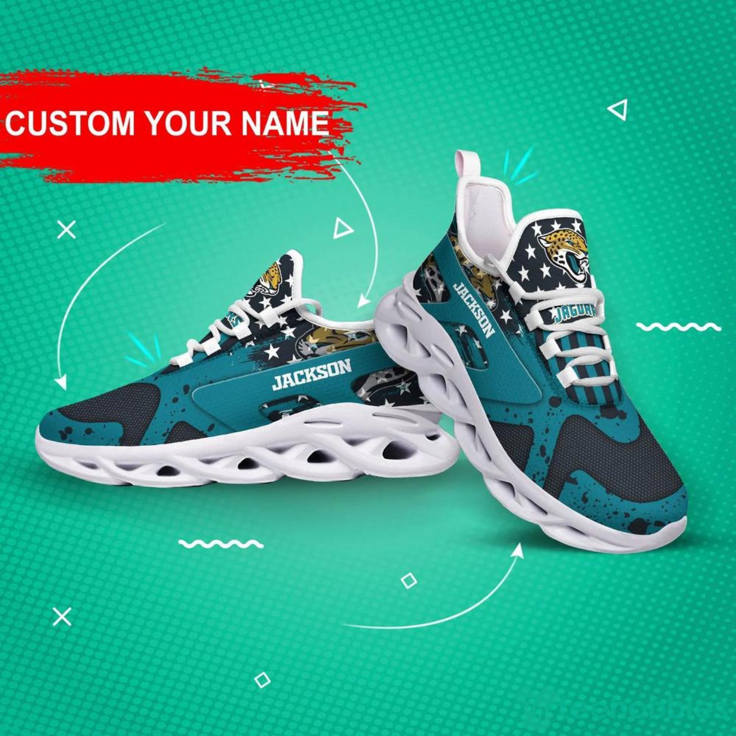 Personalize NFL Jacksonville Jaguars Teal Black Max Soul Sneakers Sport  Shoes - T-shirts Low Price