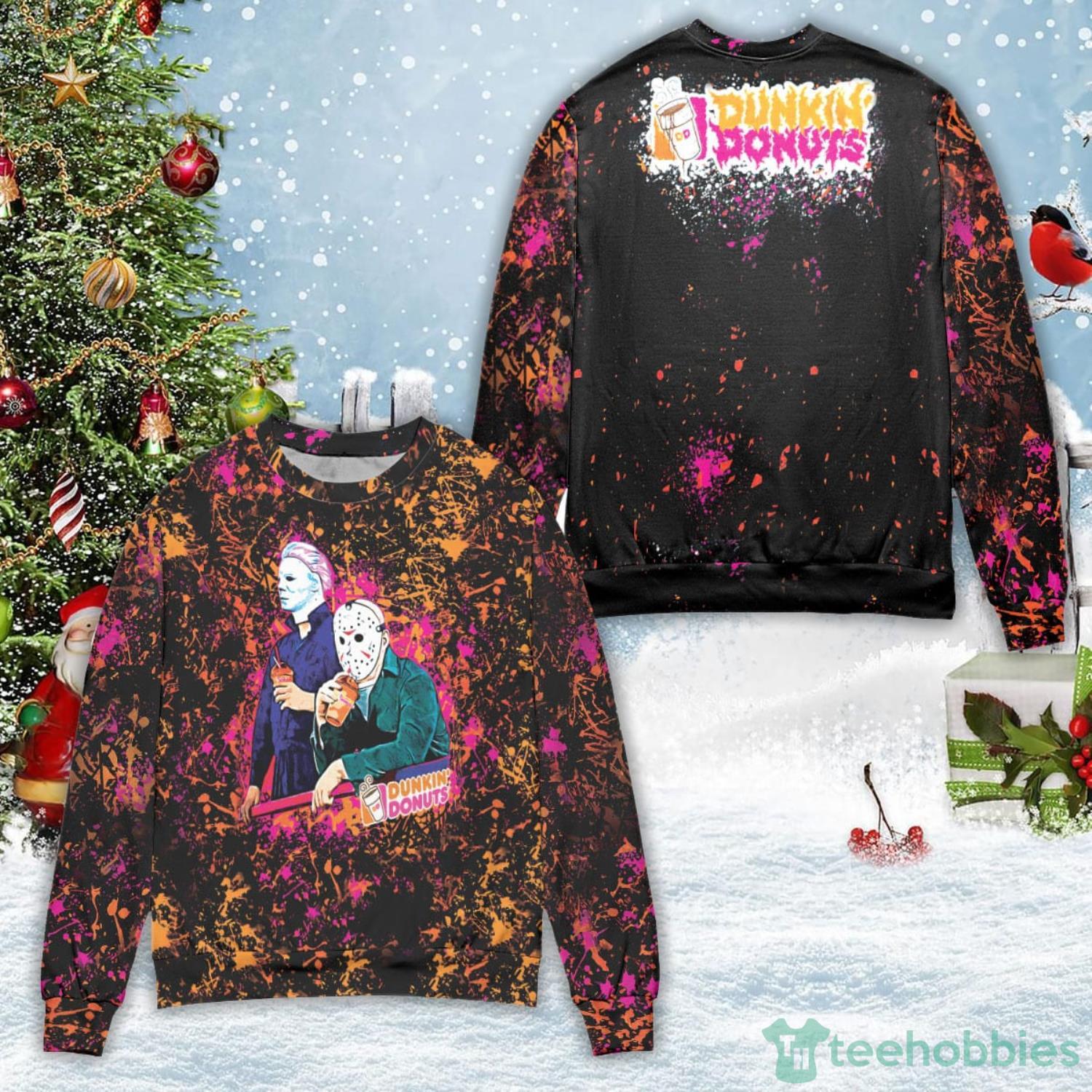 Jason Voorhees And Michael Myers Dunkin Donuts Ugly Christmas