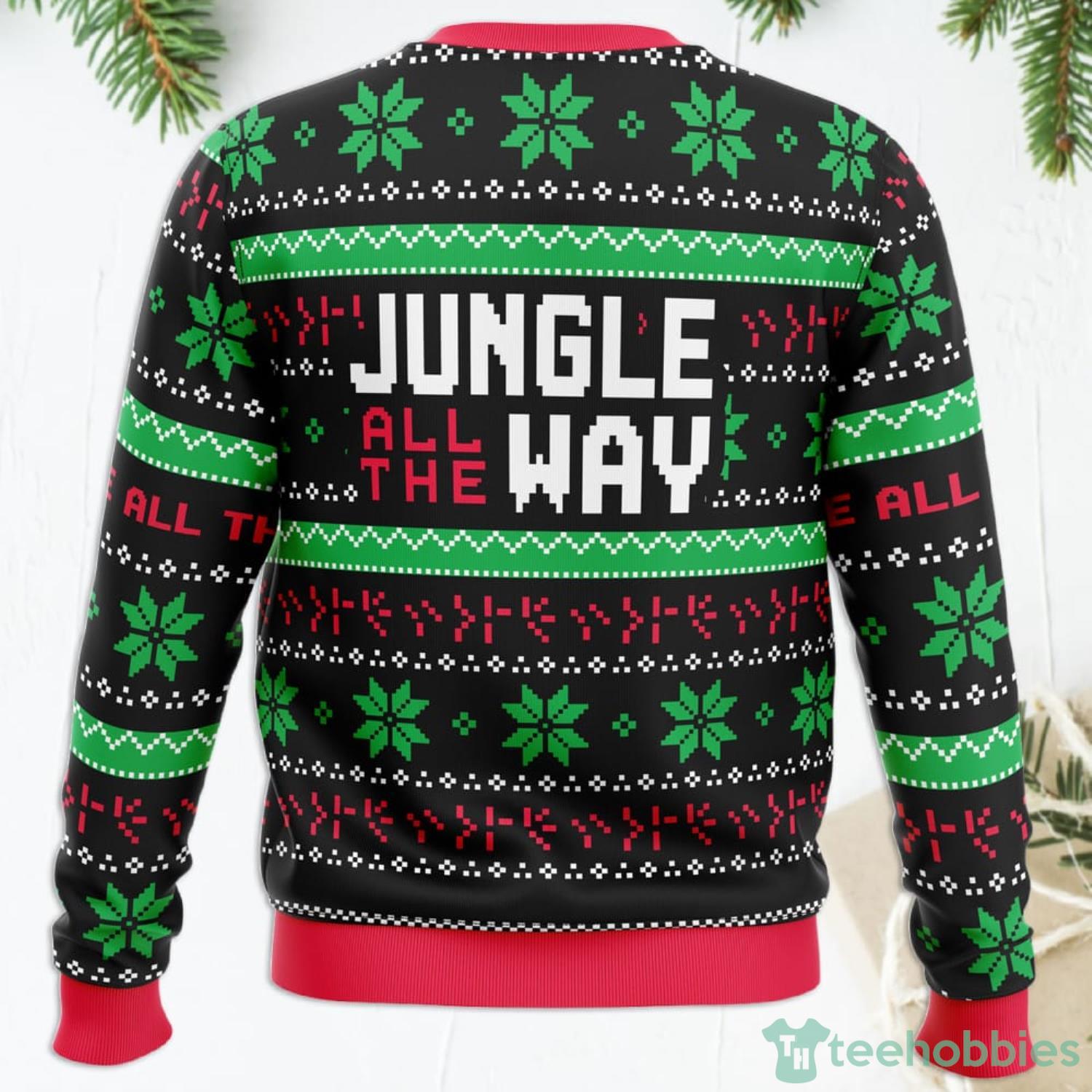 Jungle All The Way Arnold Schwarzenegger Ugly Christmas Sweater For Men And Women Product Photo 4 Jungle All The Way Arnold Schwarzenegger Ugly Christmas Sweater For Men And Women Product Photo 4