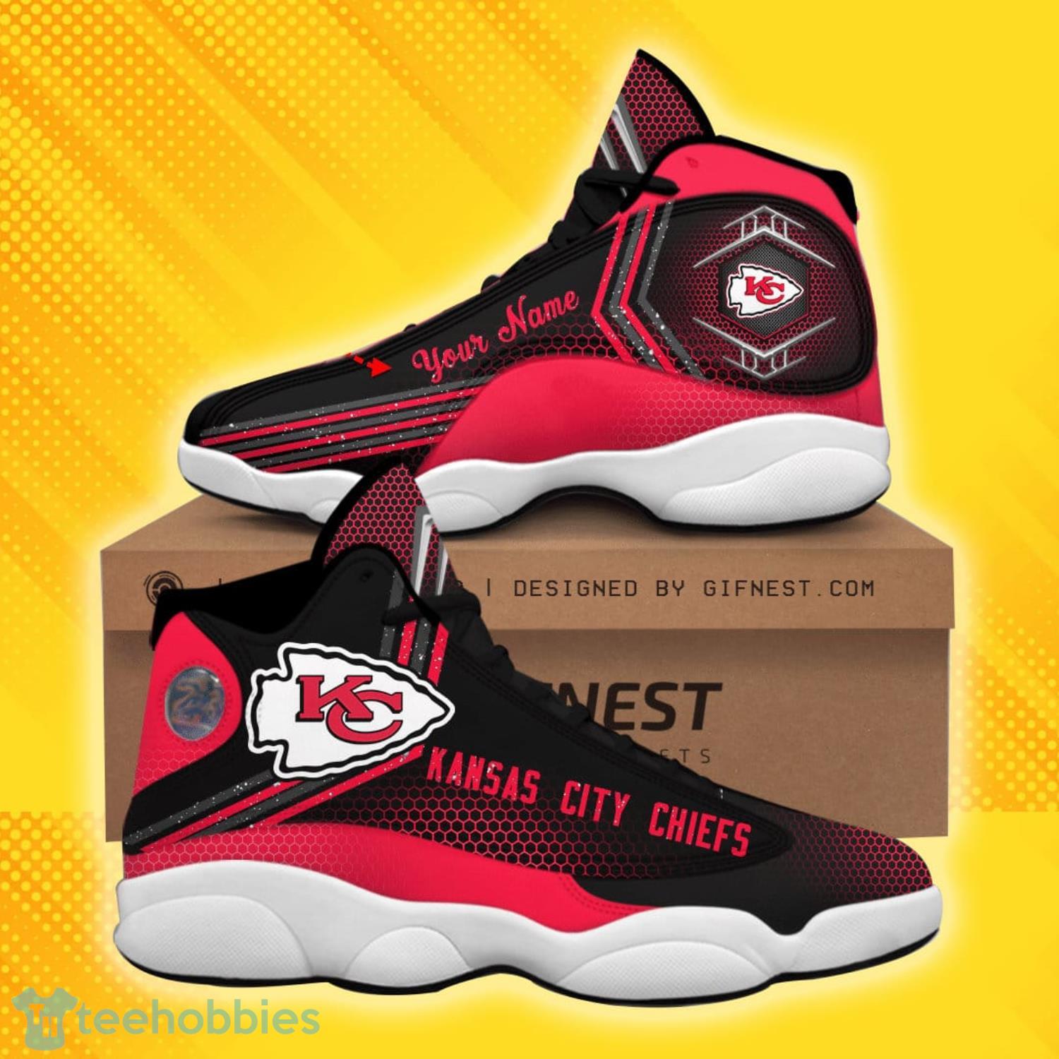 Kansas City Chiefs Air Jordan 13 Shoes Custom Name Red Sneakers Product Photo 1