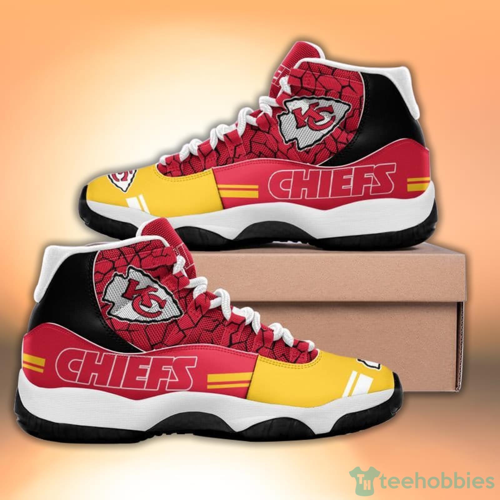 Kansas City Chiefs Crack Pattern Style Sneaker Air Jordan 11 Shoes Product Photo 1