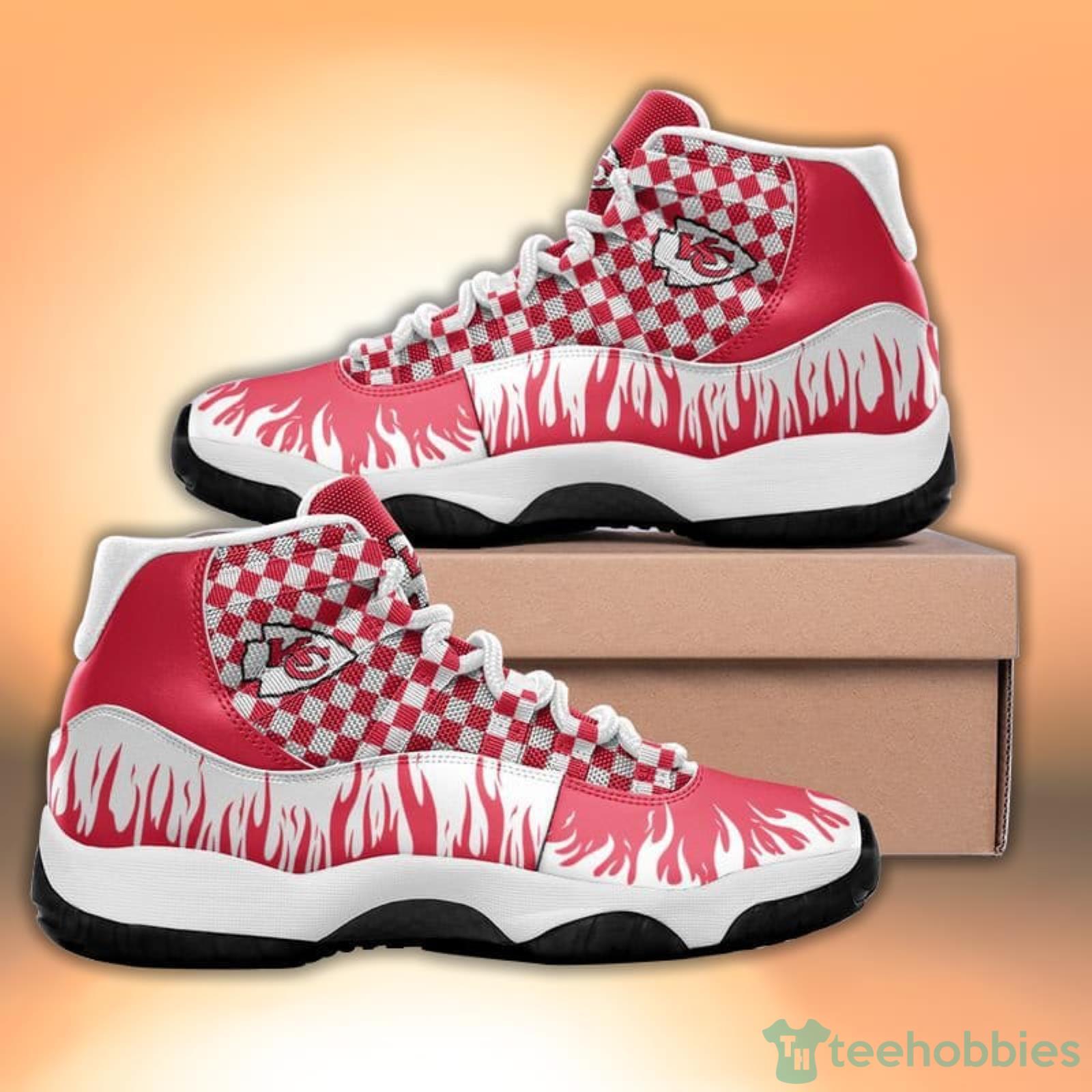 Kansas City Chiefs Fire Pattern Style Sneaker Air Jordan 11 Shoes Product Photo 1