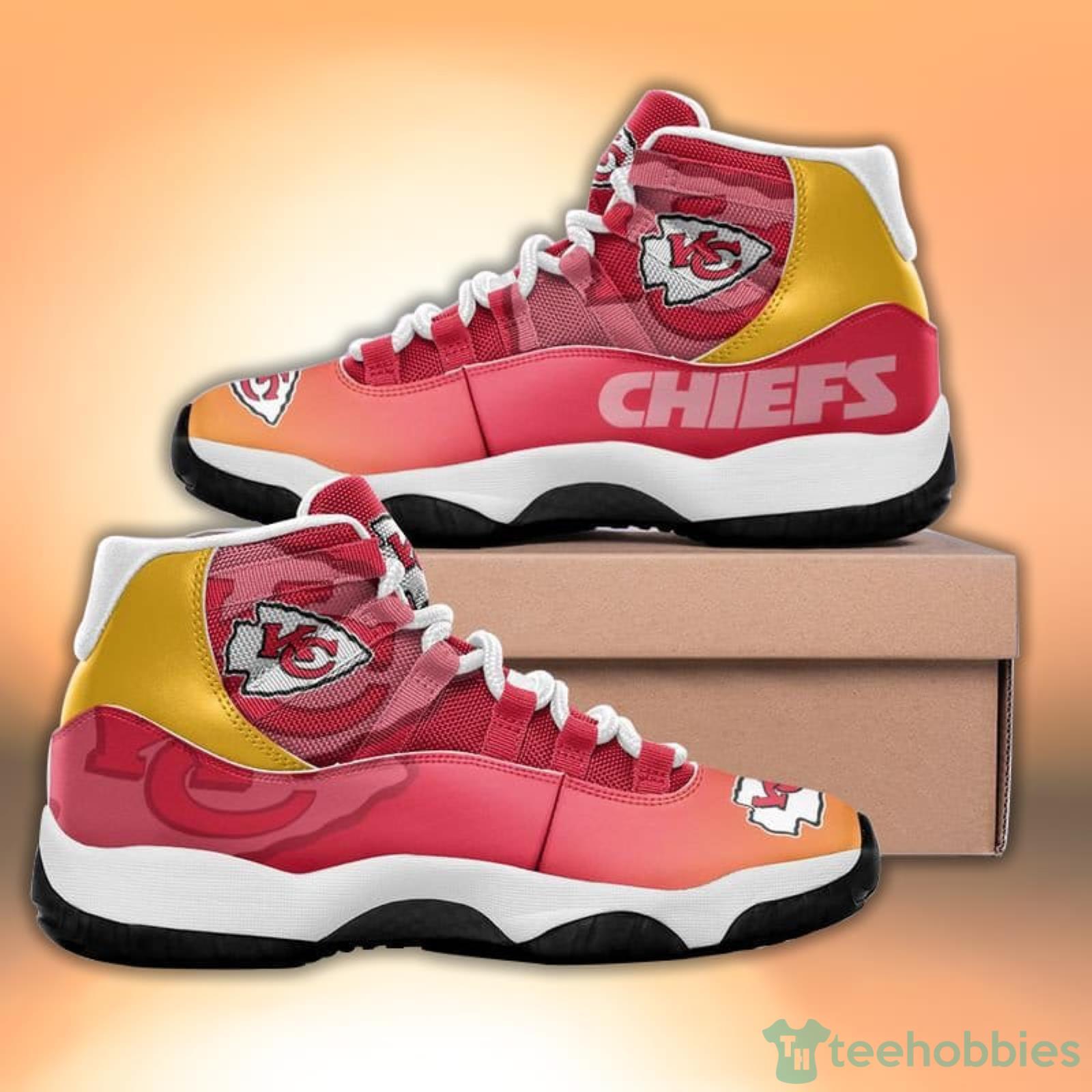 Kansas City Chiefs Gradient Pattern Style Sneaker Air Jordan 11 Shoes Product Photo 1