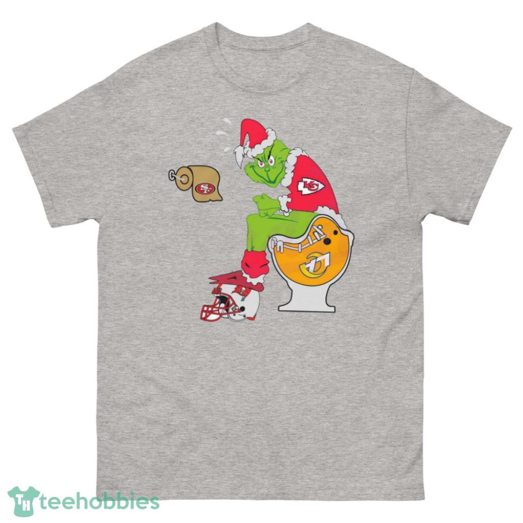 Funny Kansas City Chiefs Toilet Grinch Santa Claus Football T