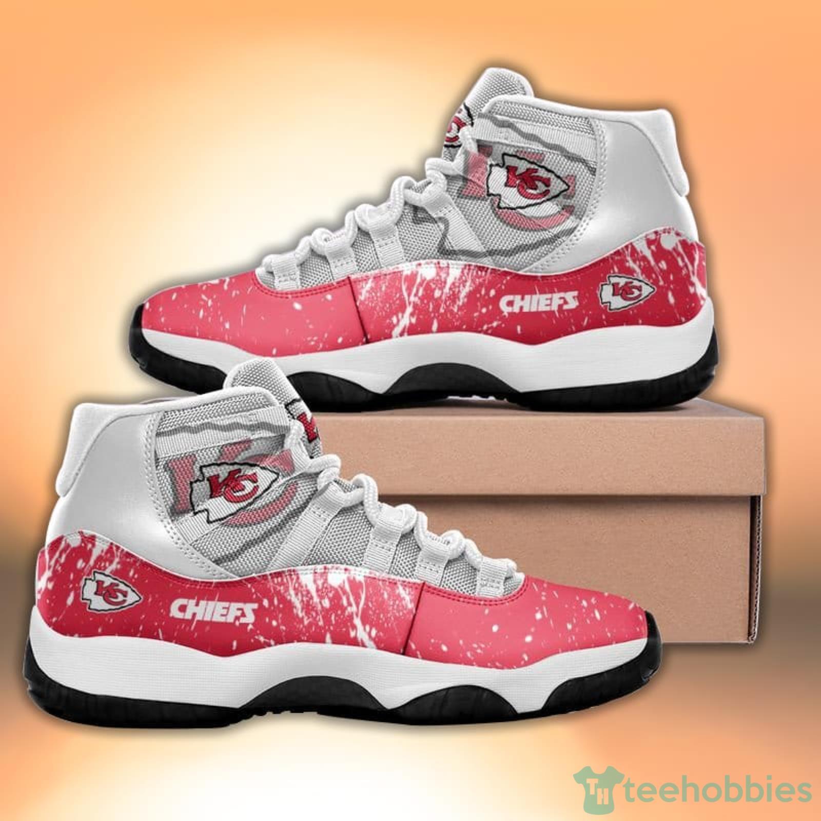 Kansas City Chiefs Paint Flakes Pattern Style Sneaker Air Jordan 11 Shoes Product Photo 1