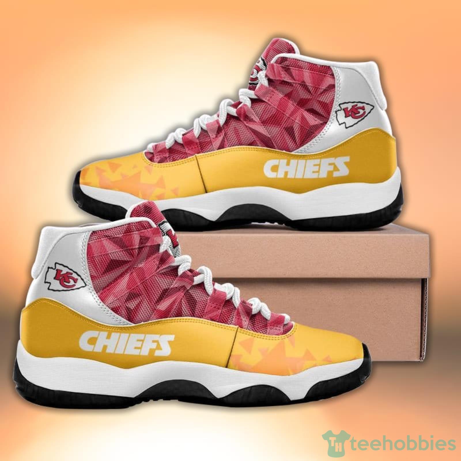 Kansas City Chiefs Pattern Triangle Style Sneaker Air Jordan 11 Shoes Product Photo 1