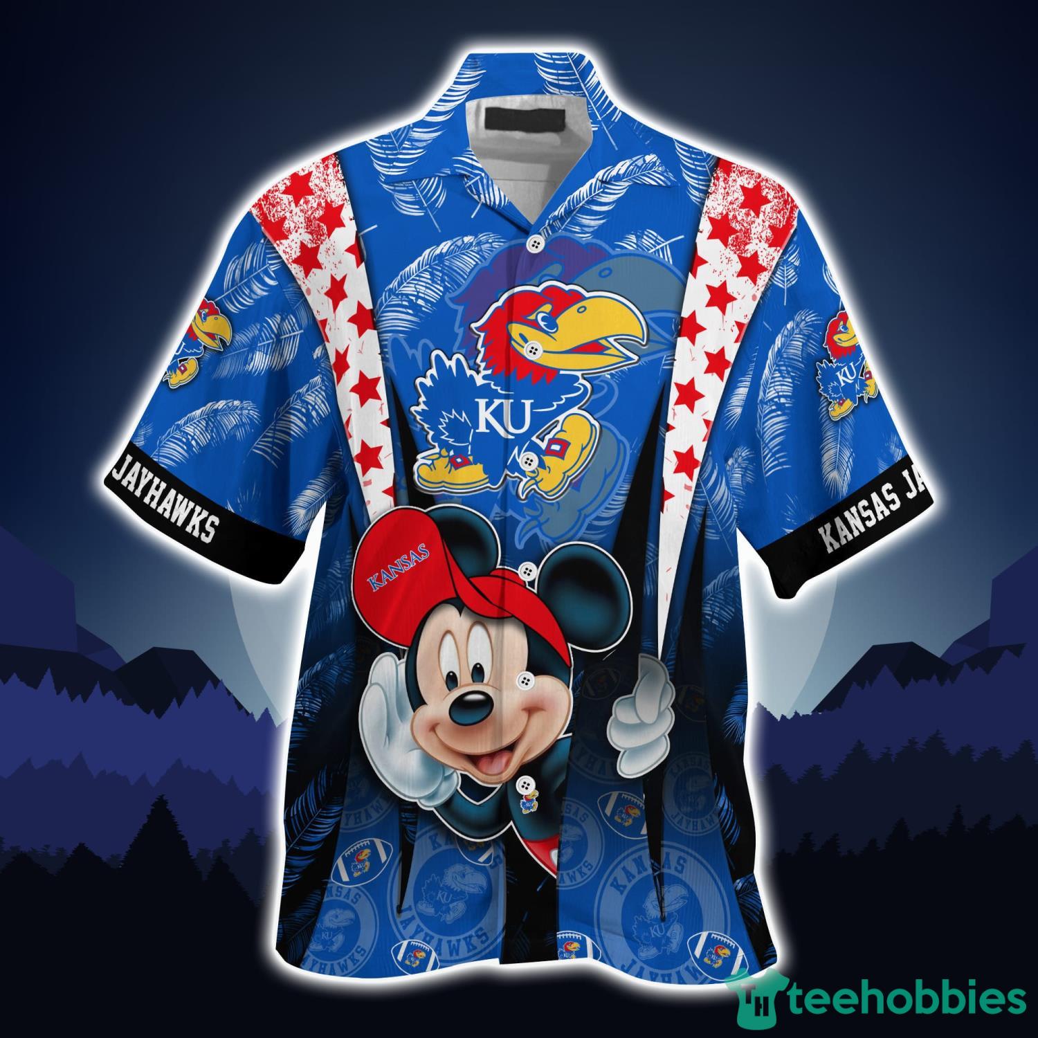Kansas Jayhawks Mickey Lover Hawaiian Shirt For Fans Product Photo 3 Kansas Jayhawks Mickey Lover Hawaiian Shirt For Fans Product Photo 3