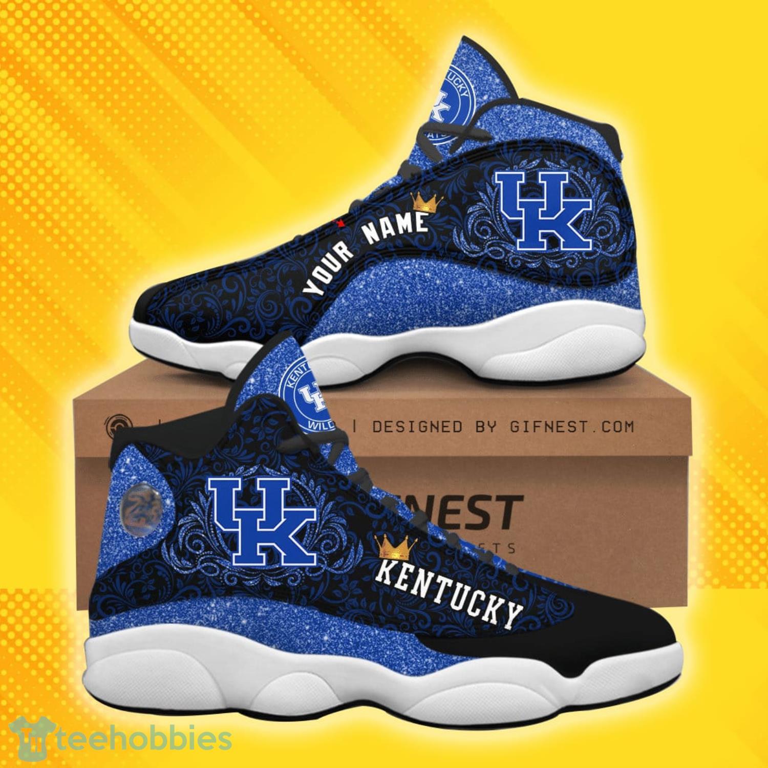 Kentucky Blue Air Jordan 13 Shoes Custom Name Sneakers Product Photo 1