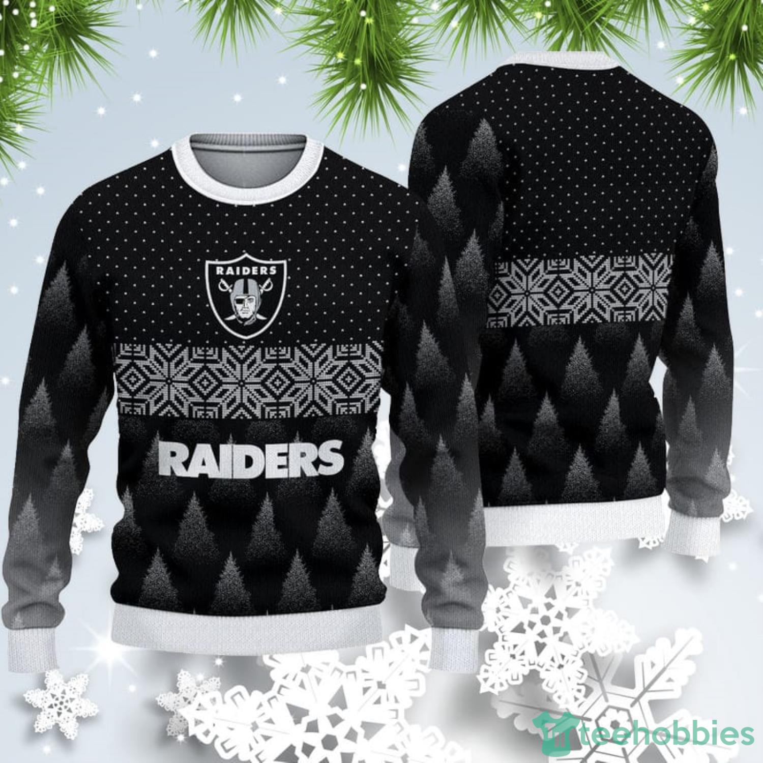 Las Vegas Raiders Christmas Pattern Ugly Christmas Sweater For Men And Women Product Photo 1
