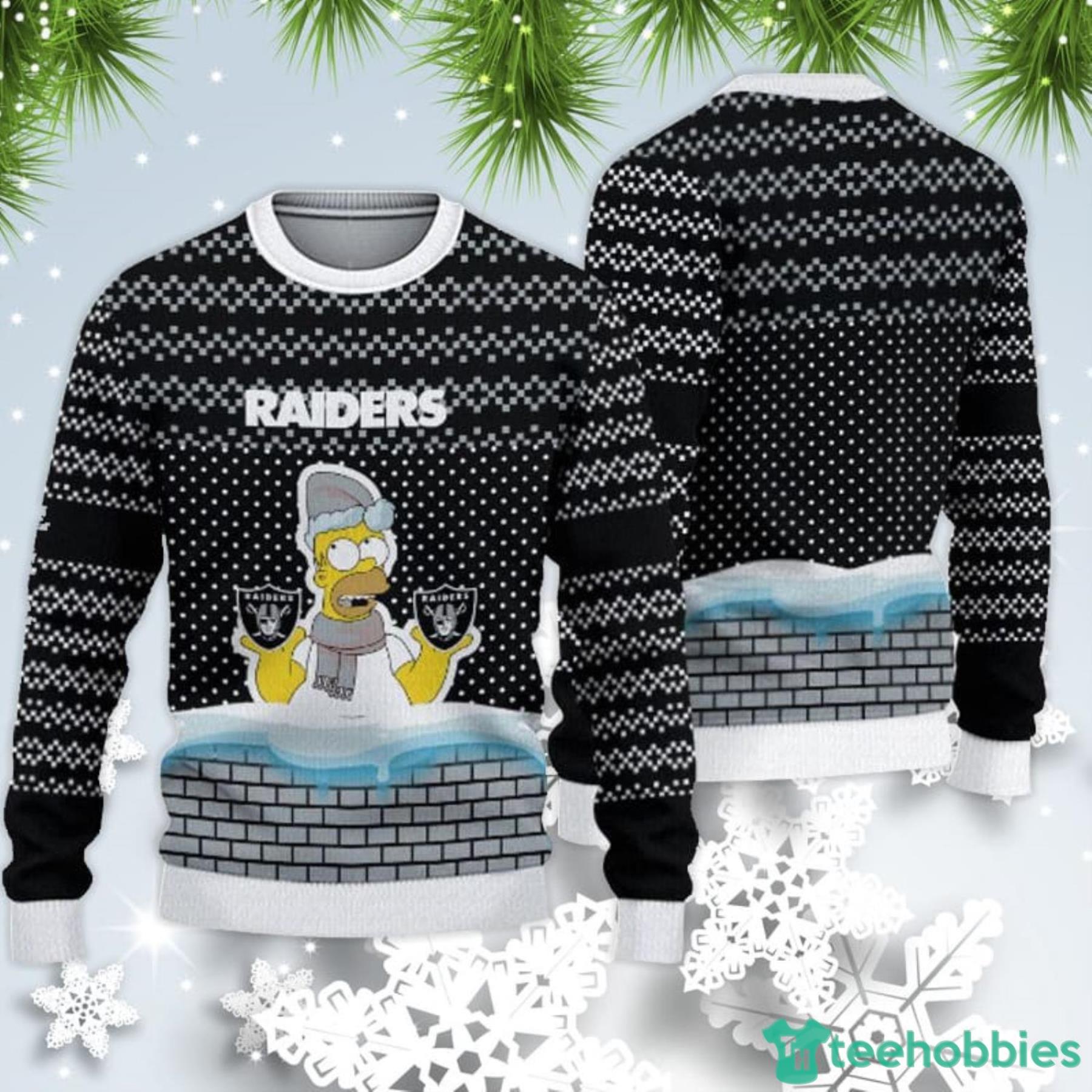 Las Vegas Raiders Christmas Simpson Sweater For Fans Product Photo 1