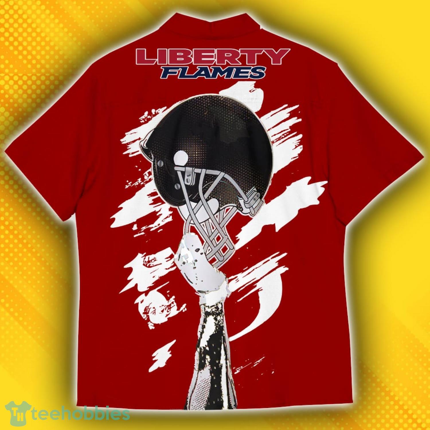 Liberty Flames Sports American Hawaiian Football Hawaiian Shirt Custom Name For Fans Product Photo 3