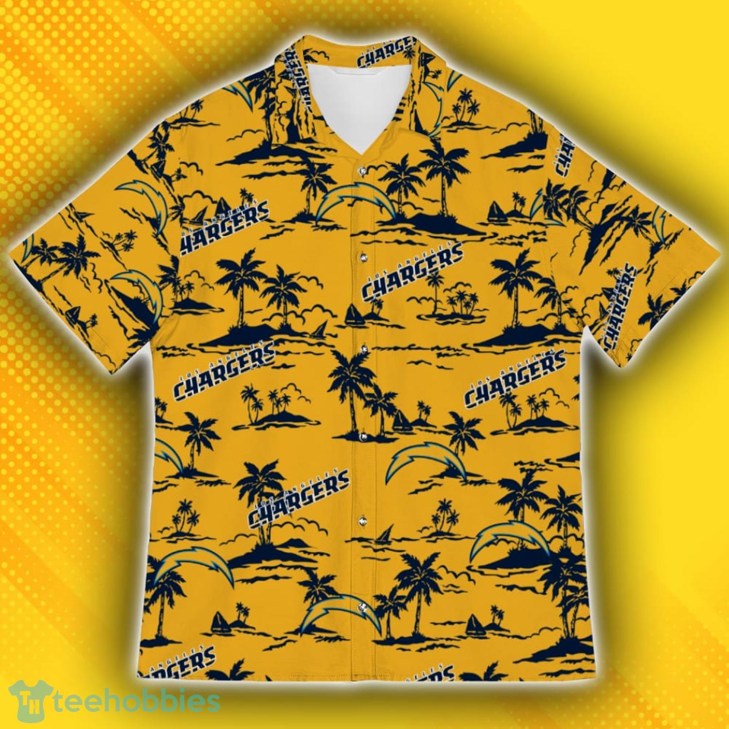 Los Angeles Chargers Island Fans Pattern Tree Hawaiian Shirt Product Photo 2