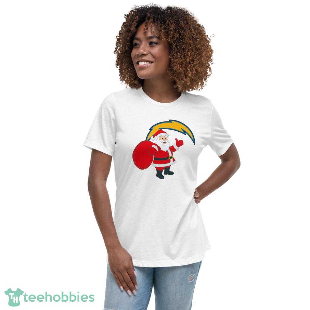 Los Angeles Chargers NFL Santa Claus Christmas Shirt - Womens Relaxed Short Sleeve Jersey Tee