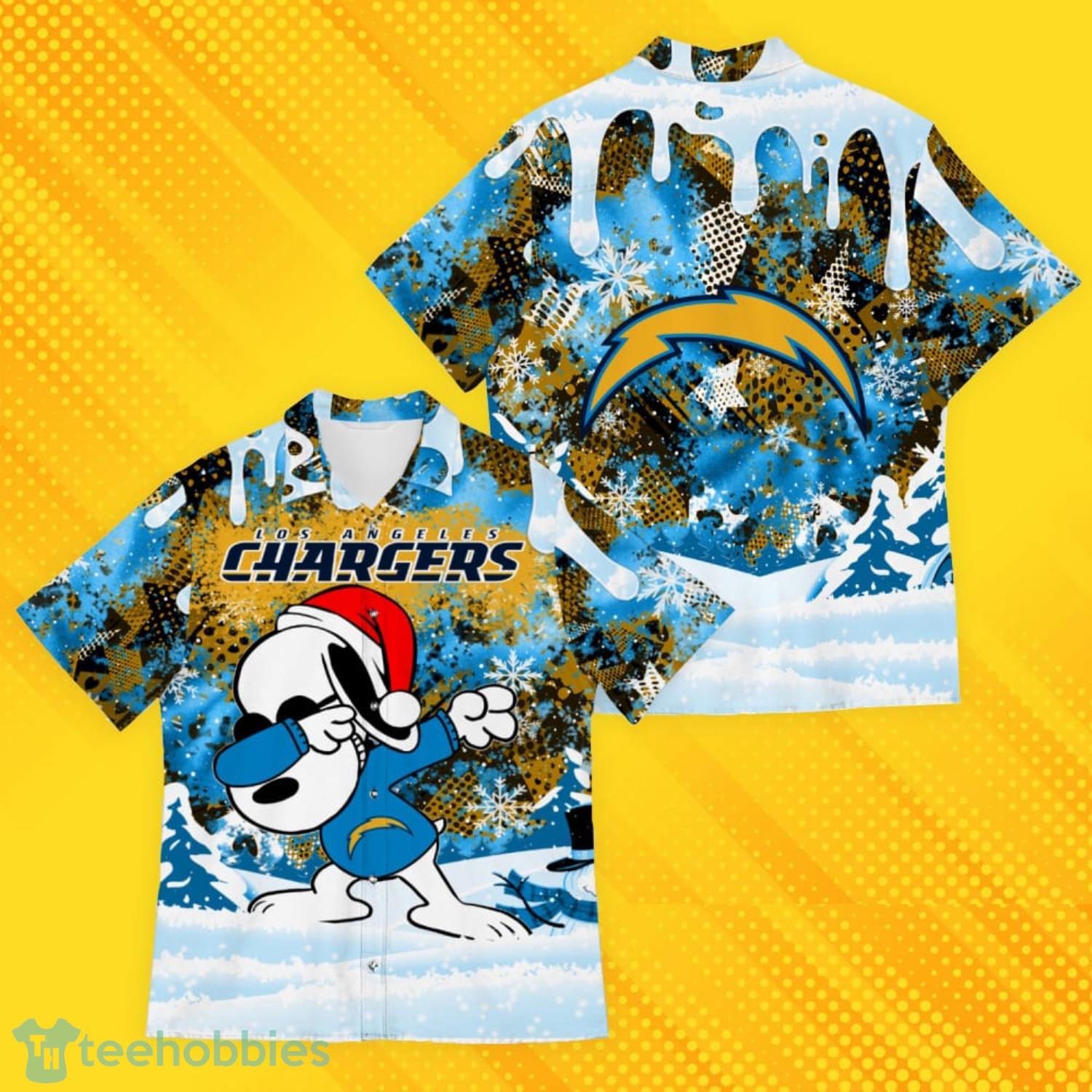 Los Angeles Chargers Snoopy Dabbing The Peanuts Pattern Hawaiian Shirt Product Photo 1