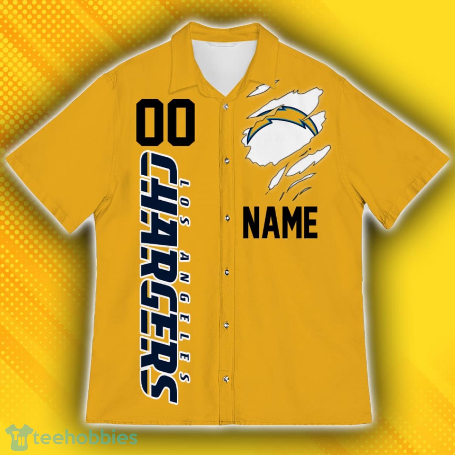 Los Angeles Chargers Sports American Hawaiian Football Hawaiian Shirt Custom Name For Fans Product Photo 2