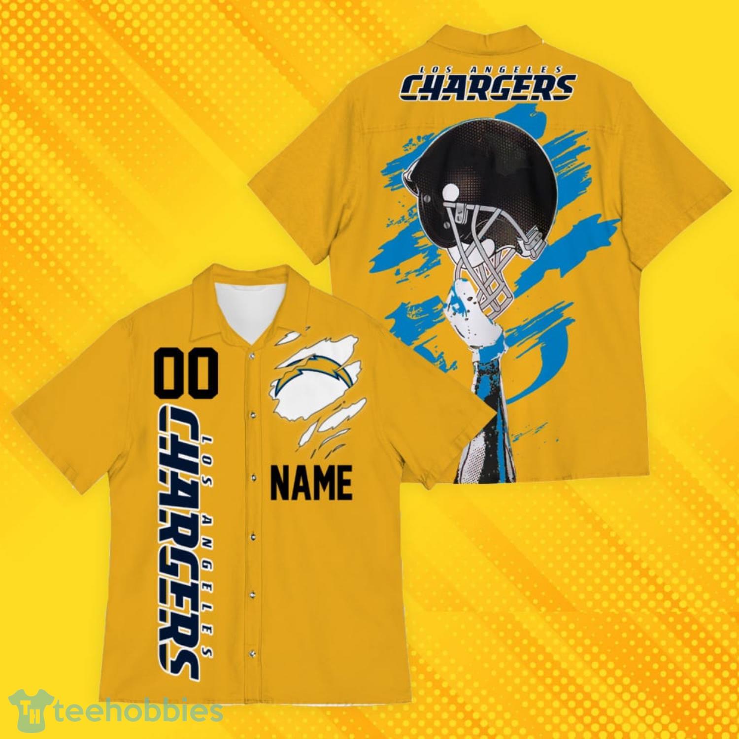 Los Angeles Chargers Sports American Hawaiian Football Hawaiian Shirt Custom Name For Fans Product Photo 4