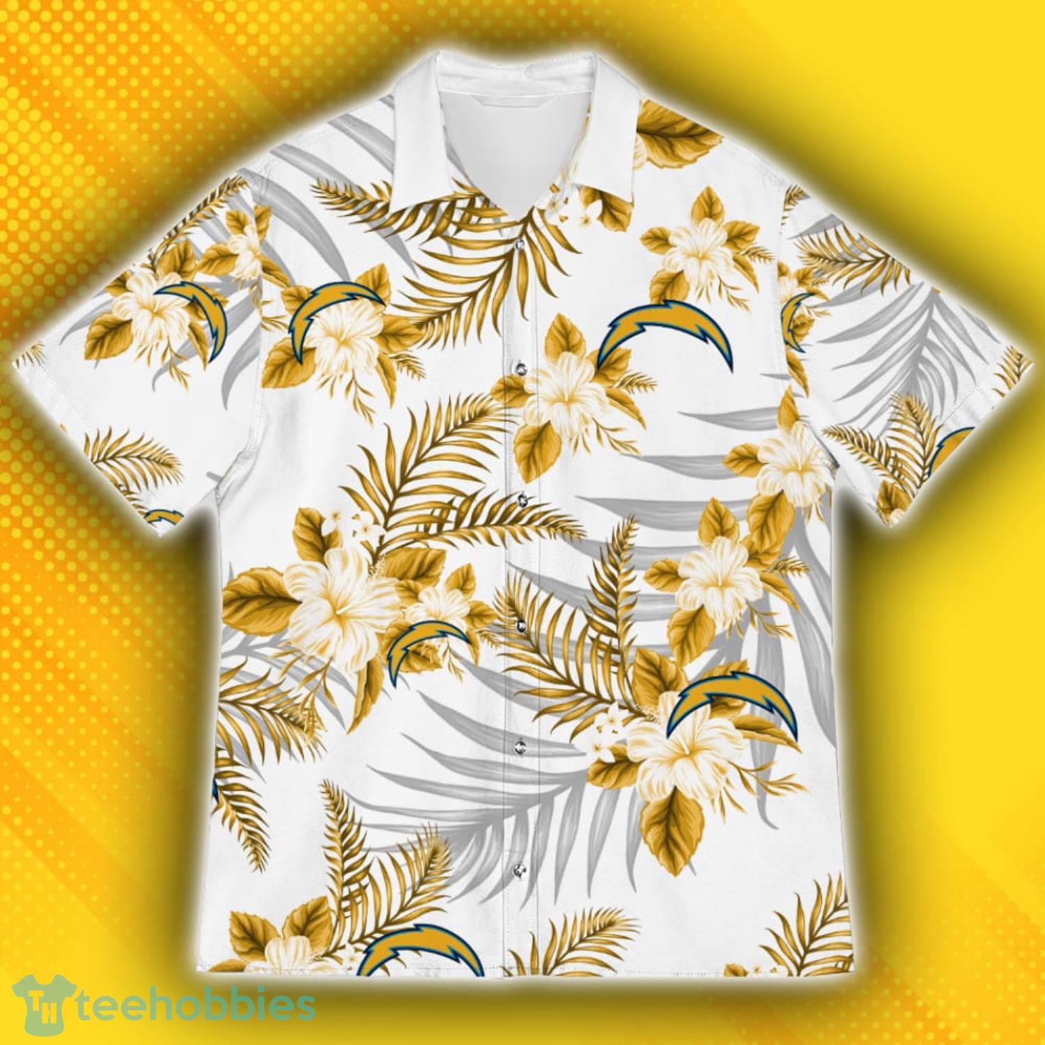 Los Angeles Chargers Sports American Hawaiian Tropical Patterns Hawaiian Shirt Product Photo 2