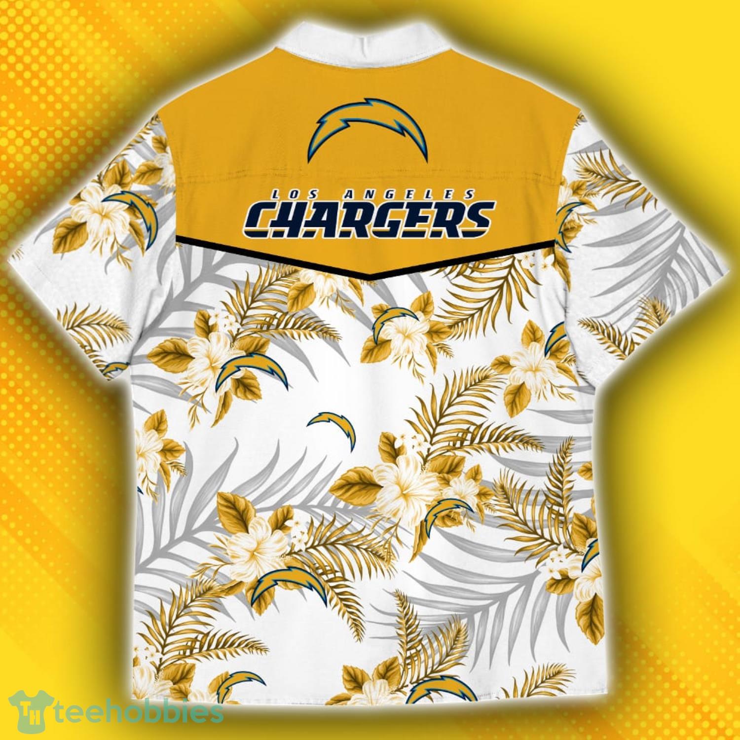 Los Angeles Chargers Sports American Hawaiian Tropical Patterns Hawaiian Shirt Product Photo 3