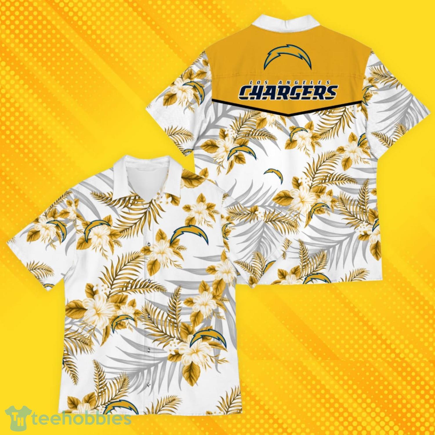 Los Angeles Chargers Sports American Hawaiian Tropical Patterns Hawaiian Shirt Product Photo 4