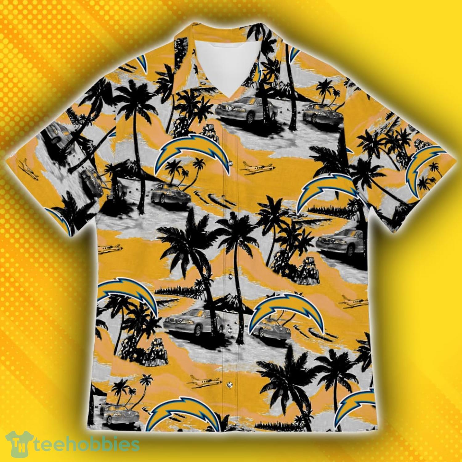 Los Angeles Chargers Sports American Tropical Patterns Hawaiian Shirt Product Photo 2