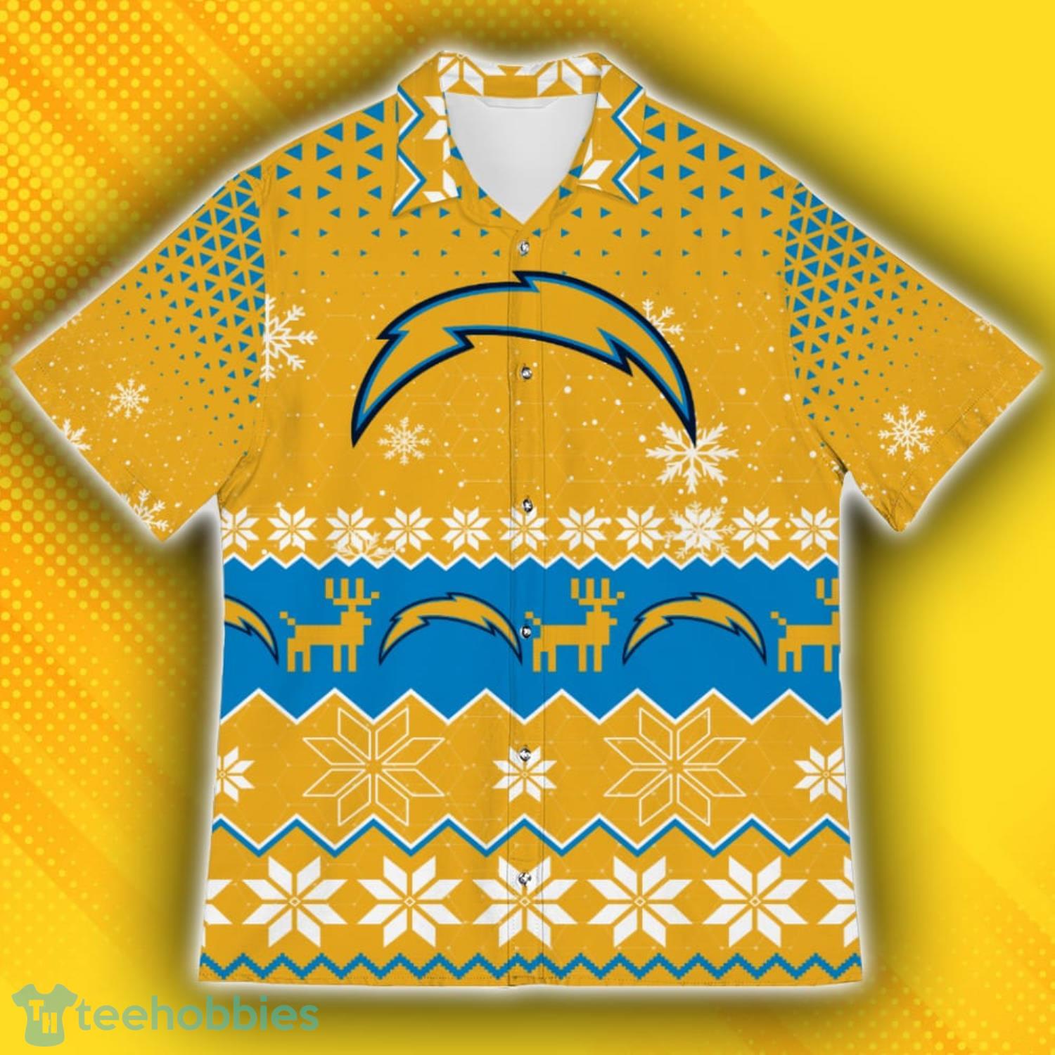 Los Angeles Chargers Ugly Christmas Sweater Pattern Hawaiian Shirt Product Photo 2