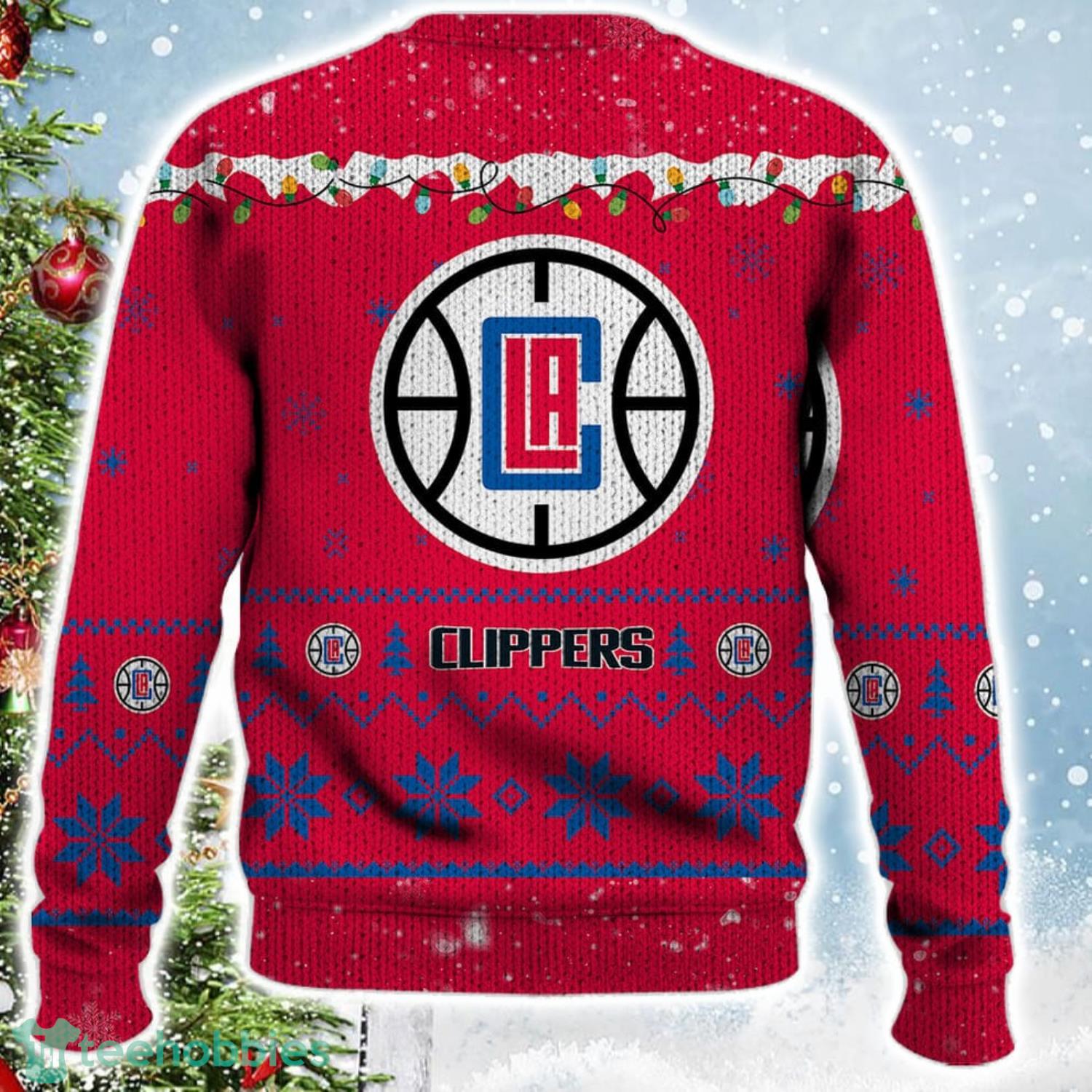 Los Angeles Clippers Snoopy Christmas Light Woodstock Snoopy Ugly Christmas Sweater Product Photo 3