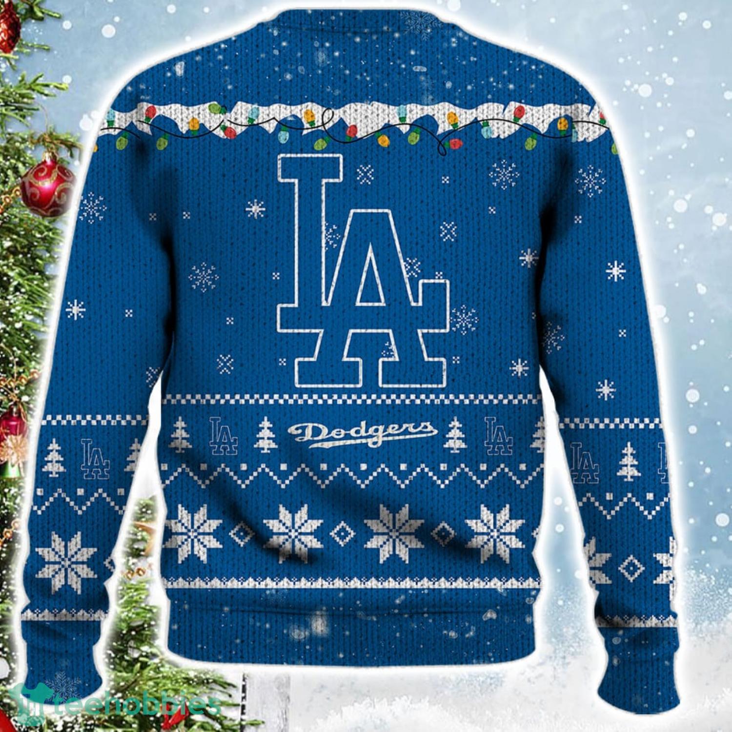 Los Angeles Dodgers Snoopy Christmas Light Woodstock Snoopy Ugly Christmas Sweater Product Photo 3