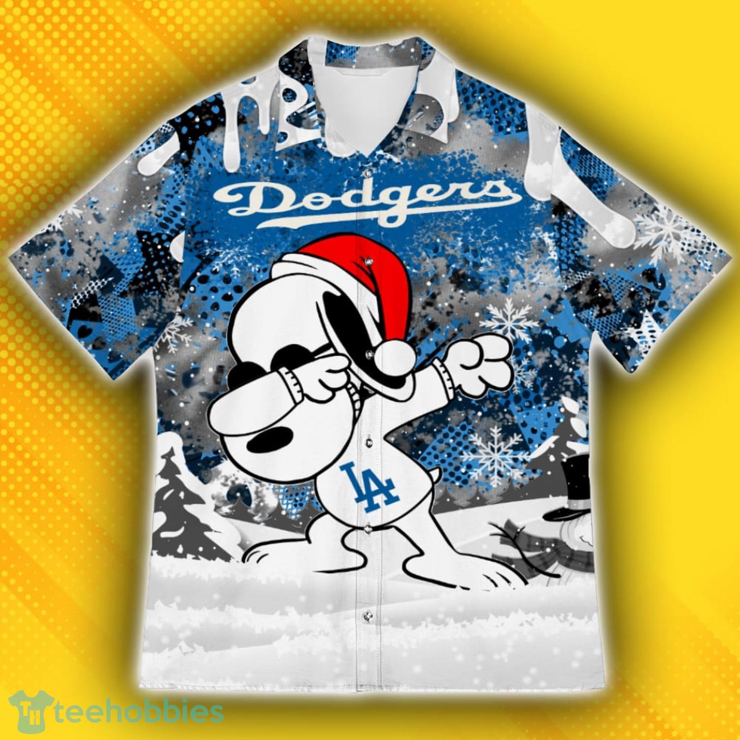 Los Angeles Dodgers Snoopy Dabbing The Peanuts Pattern Hawaiian Shirt Product Photo 2