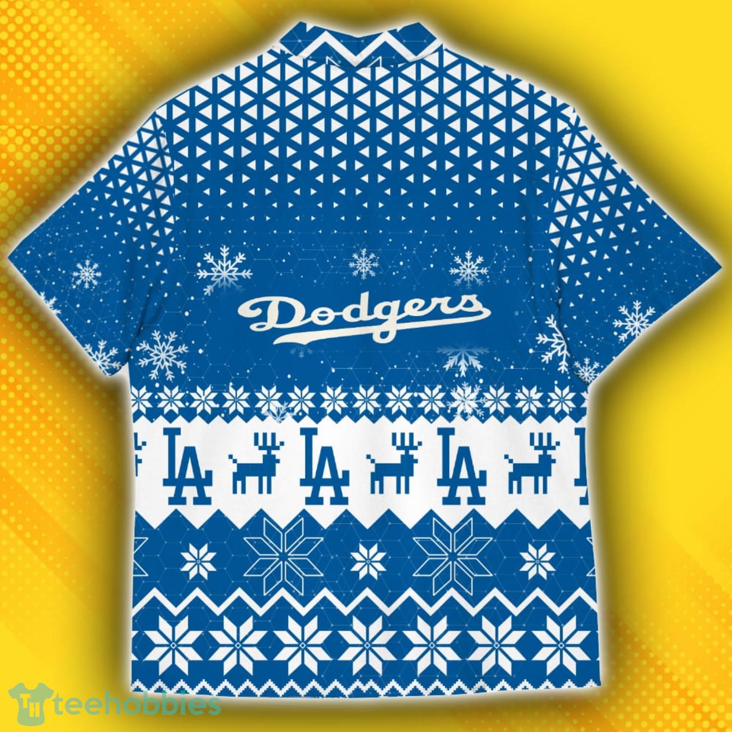 Los Angeles Dodgers Ugly Christmas Sweater Pattern Hawaiian Shirt Product Photo 3