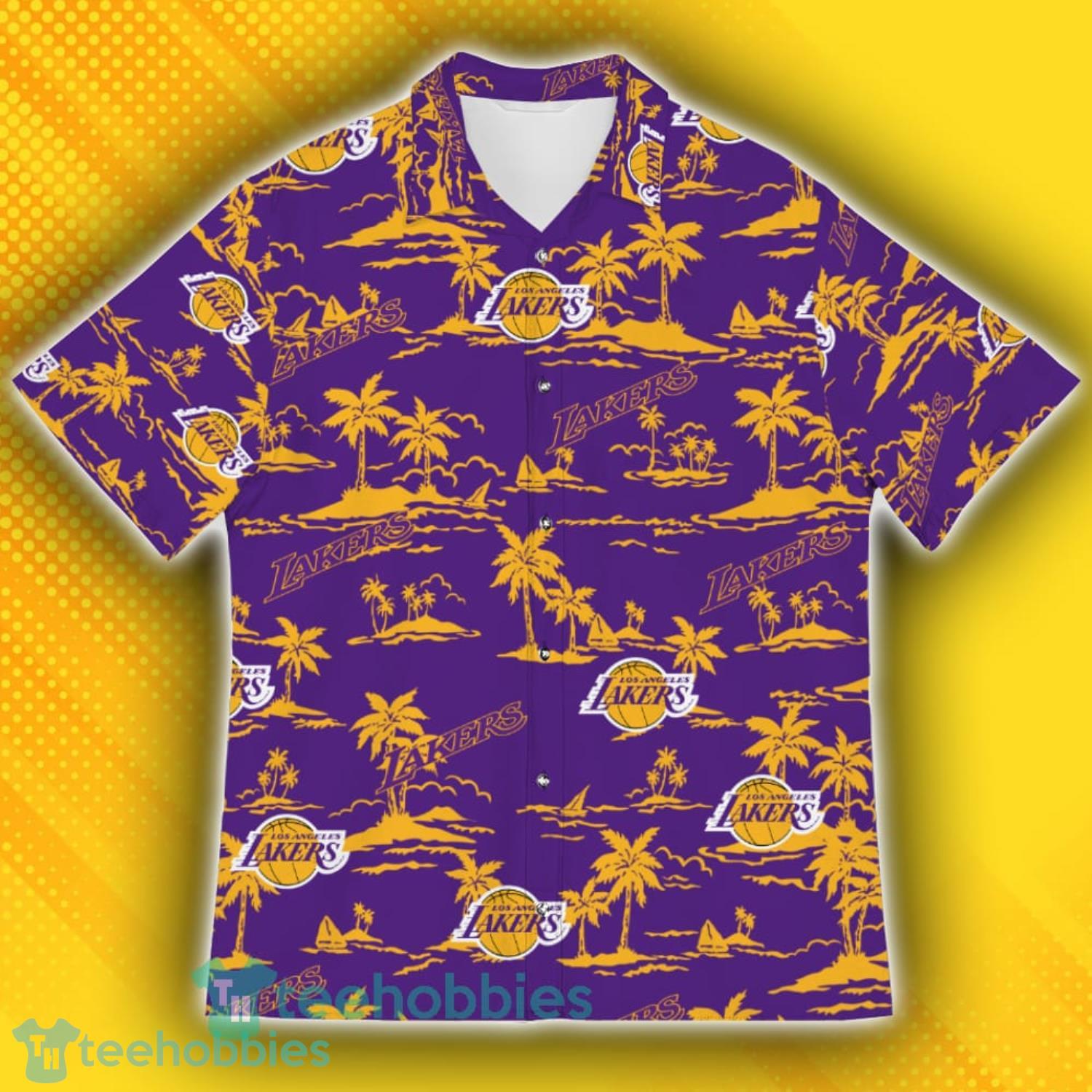 Los Angeles Lakers Island Pattern Tree Hawaiian Shirt Product Photo 2