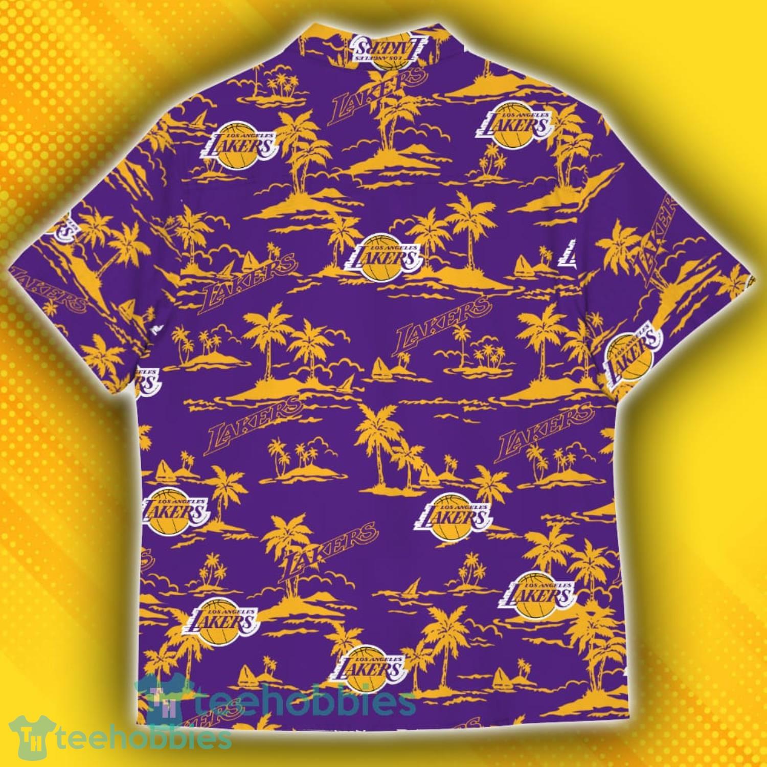 Los Angeles Lakers Island Pattern Tree Hawaiian Shirt Product Photo 3