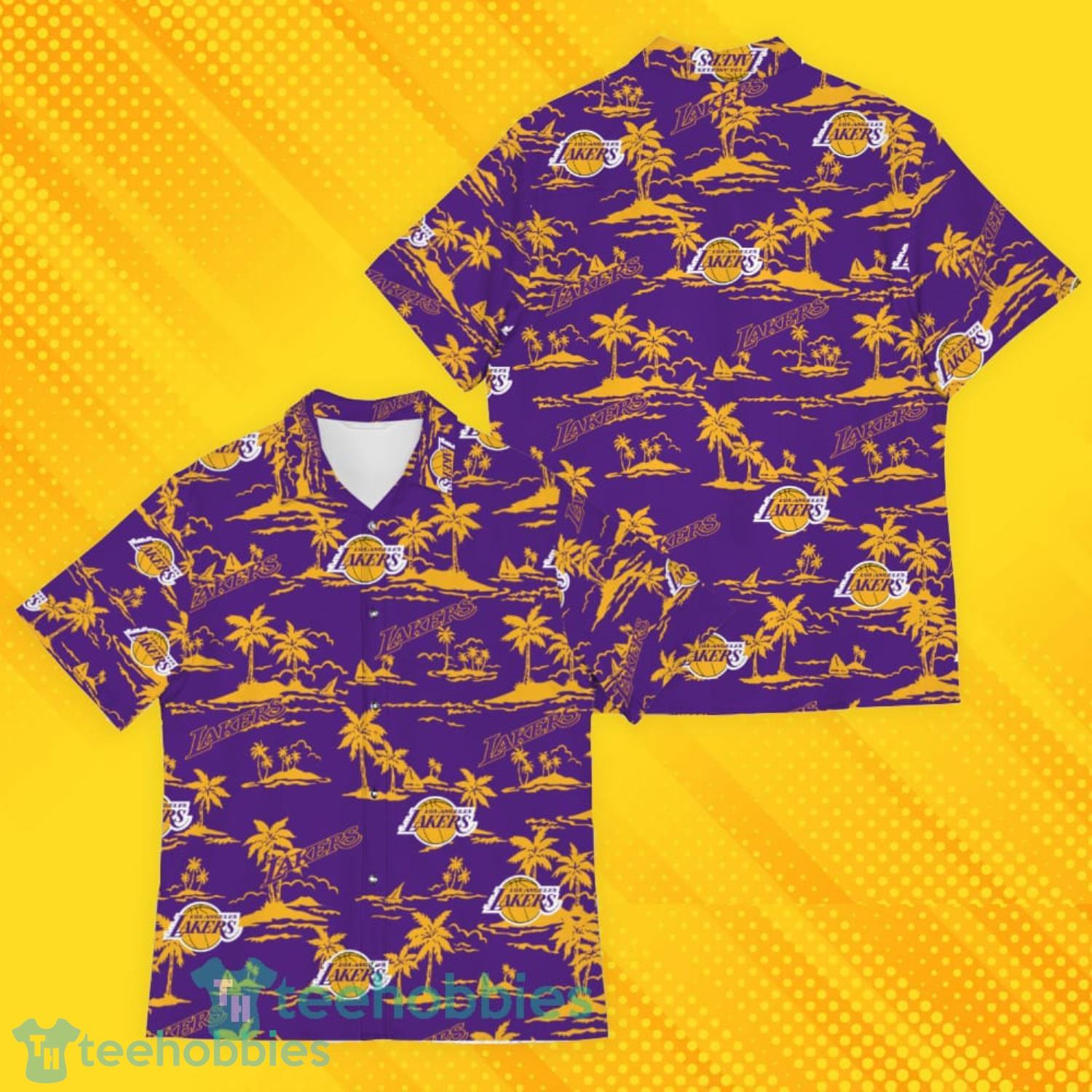 Los Angeles Lakers Island Pattern Tree Hawaiian Shirt Product Photo 1