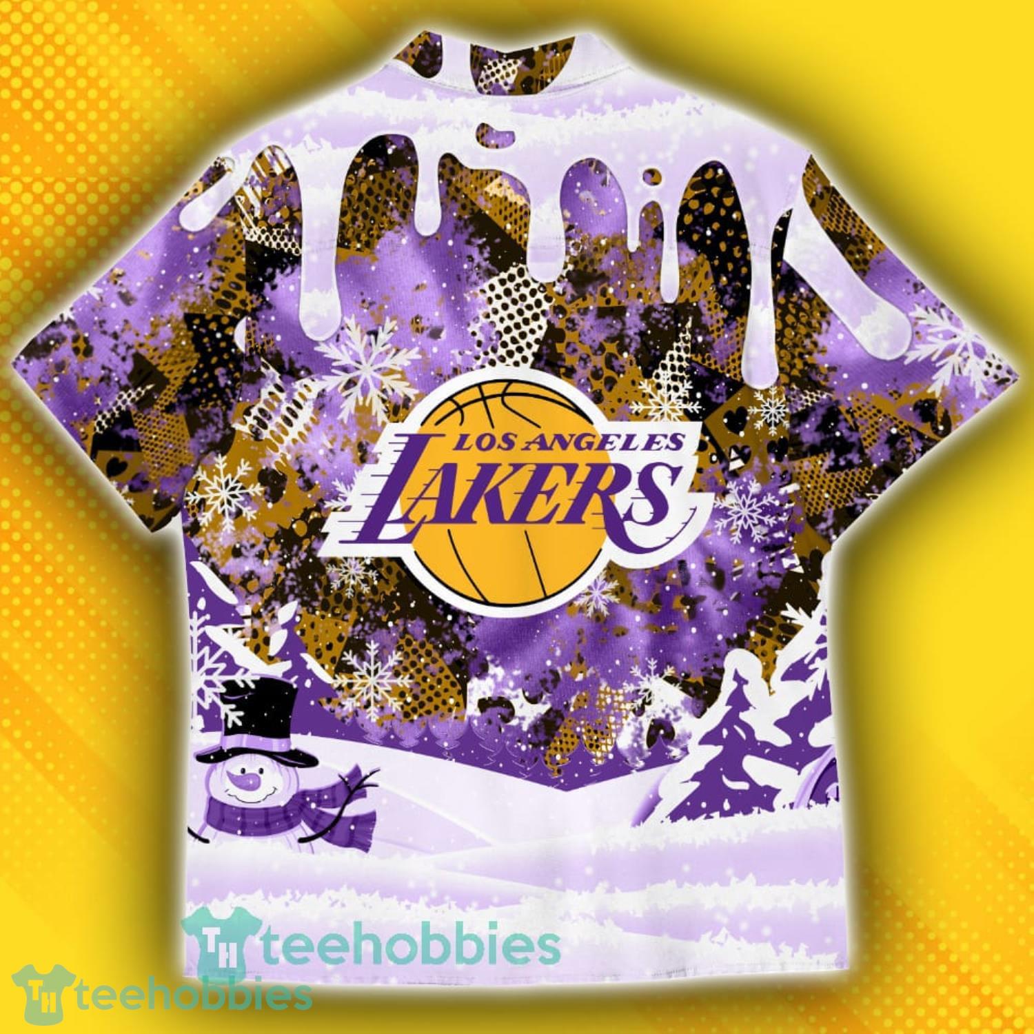 Los Angeles Lakers Snoopy Dabbing The Peanuts Pattern Hawaiian Shirt Product Photo 3