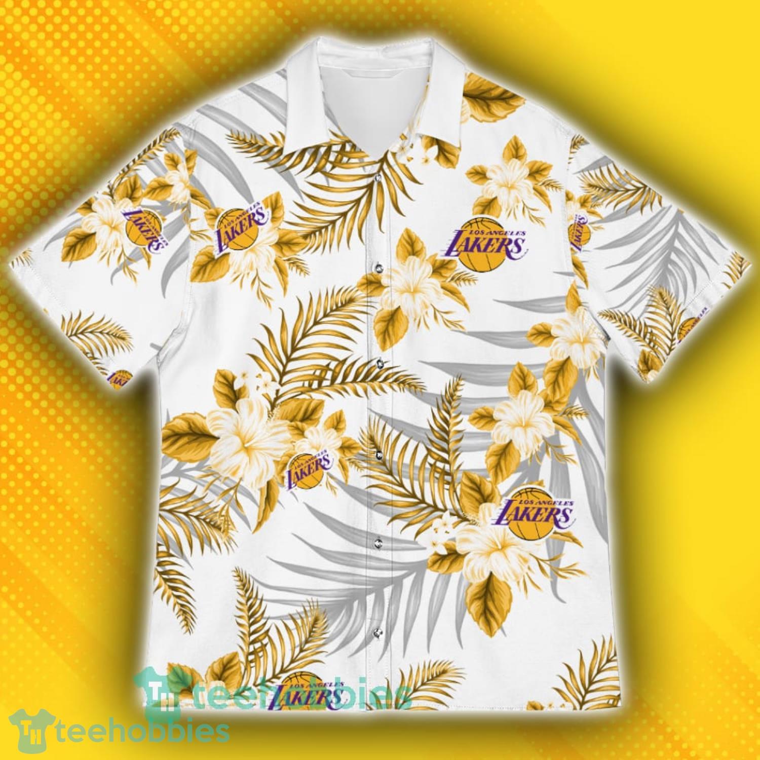Los Angeles Lakers Sports American Hawaiian Tropical Patterns Hawaiian Shirt Product Photo 2
