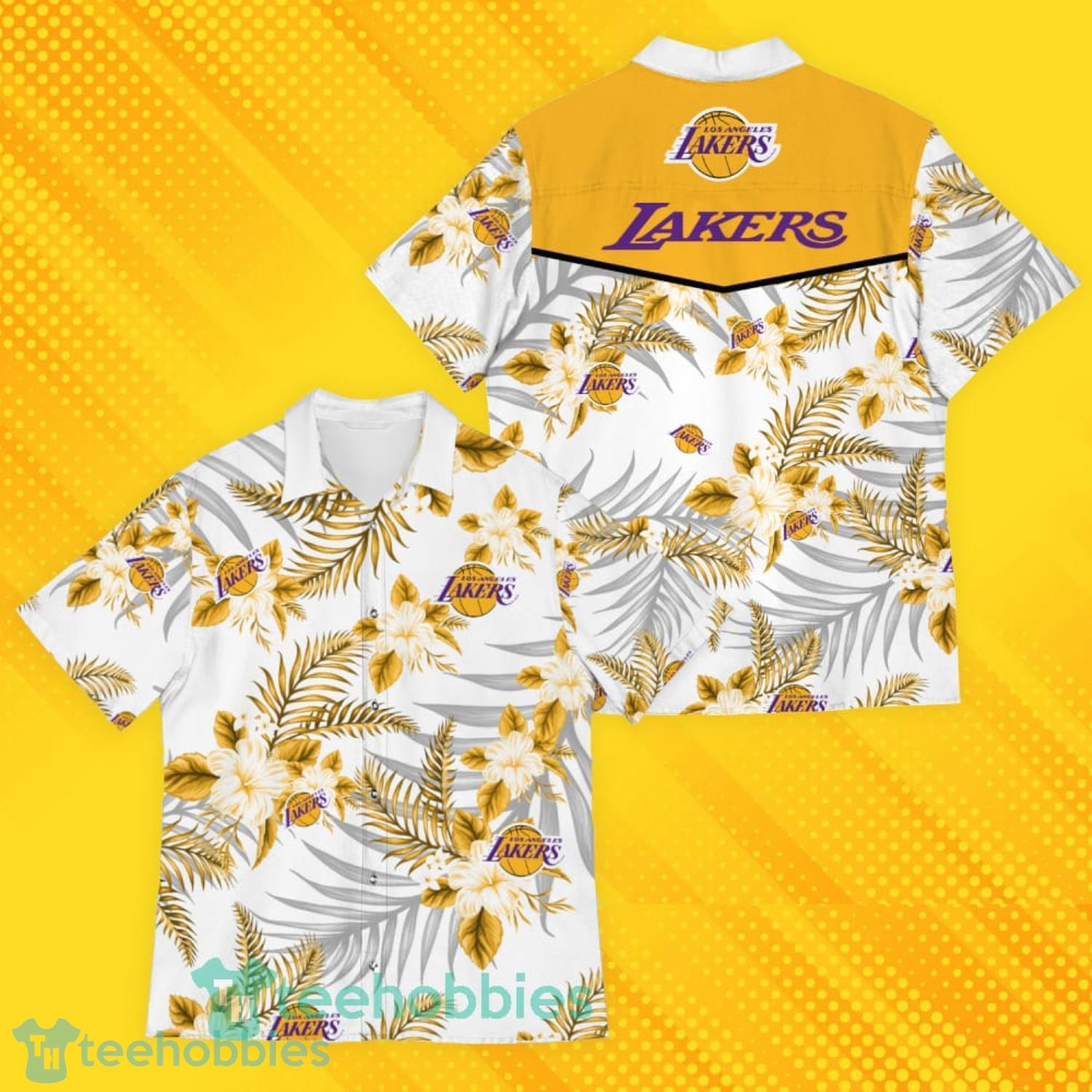 Los Angeles Lakers Sports American Hawaiian Tropical Patterns Hawaiian Shirt Product Photo 4