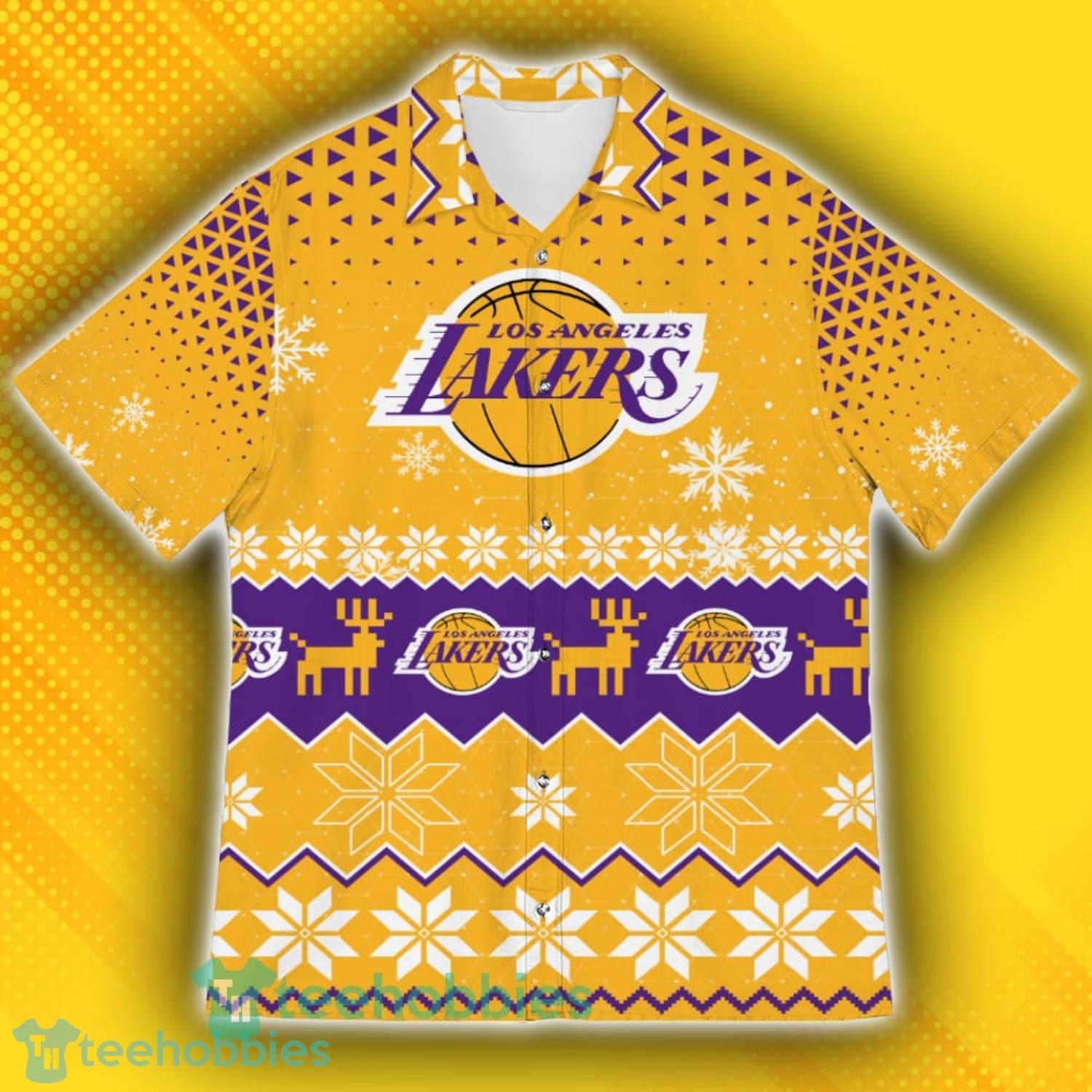 Los Angeles Lakers Sports Football American Ugly Christmas Sweater Pattern Hawaiian Shirt Product Photo 2