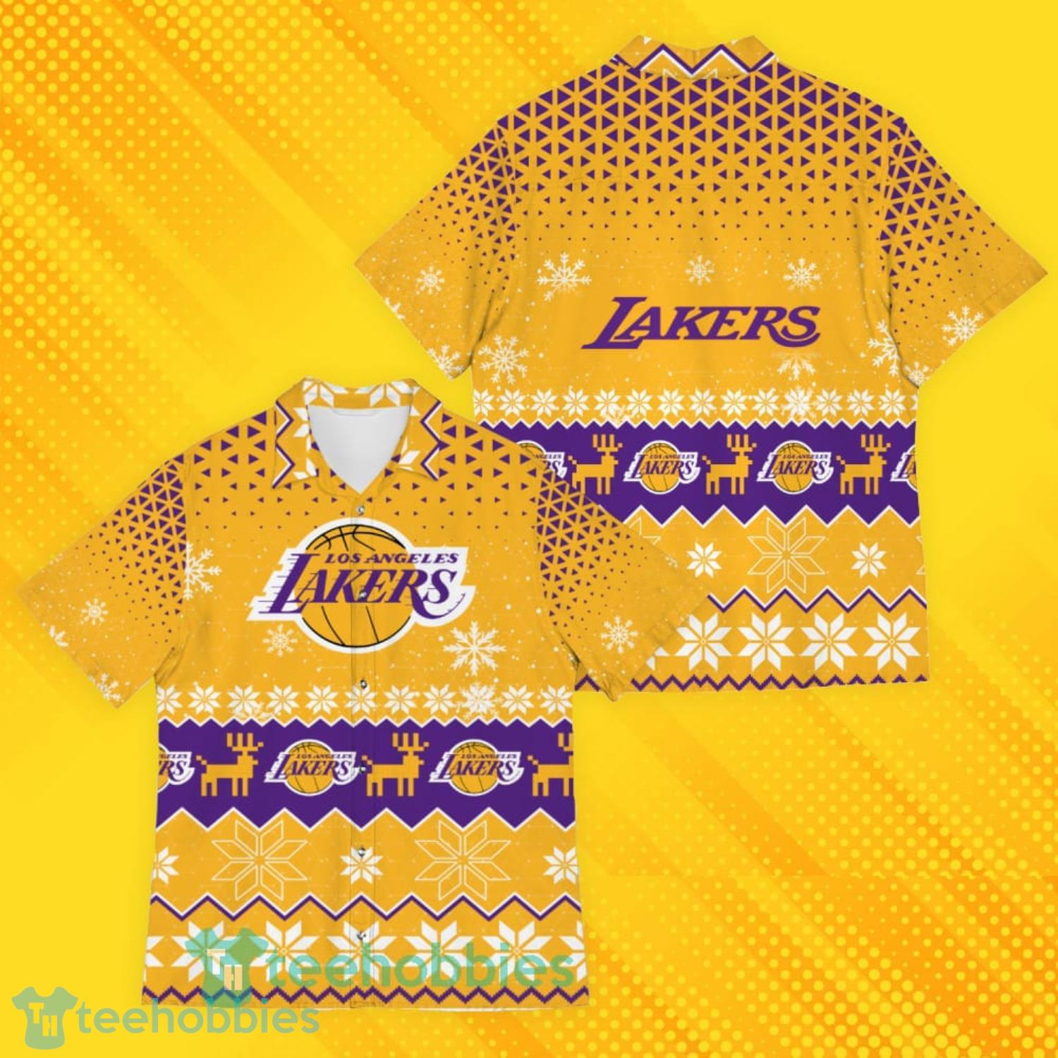 Los Angeles Lakers Sports Football American Ugly Christmas Sweater Pattern Hawaiian Shirt Product Photo 1