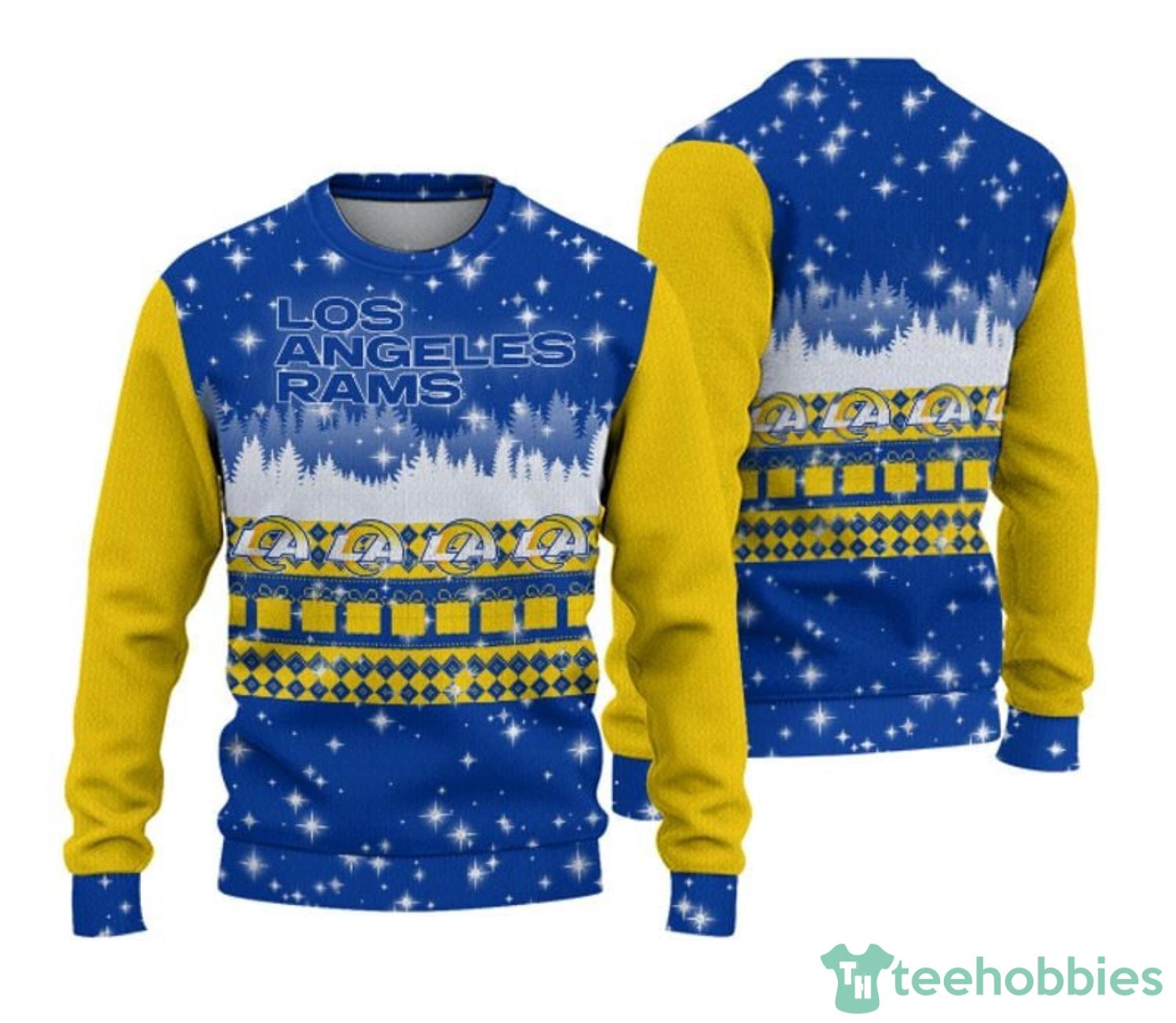 Los Angeles Rams Christmas Forrest Pattern Ugly Christmas Sweater
