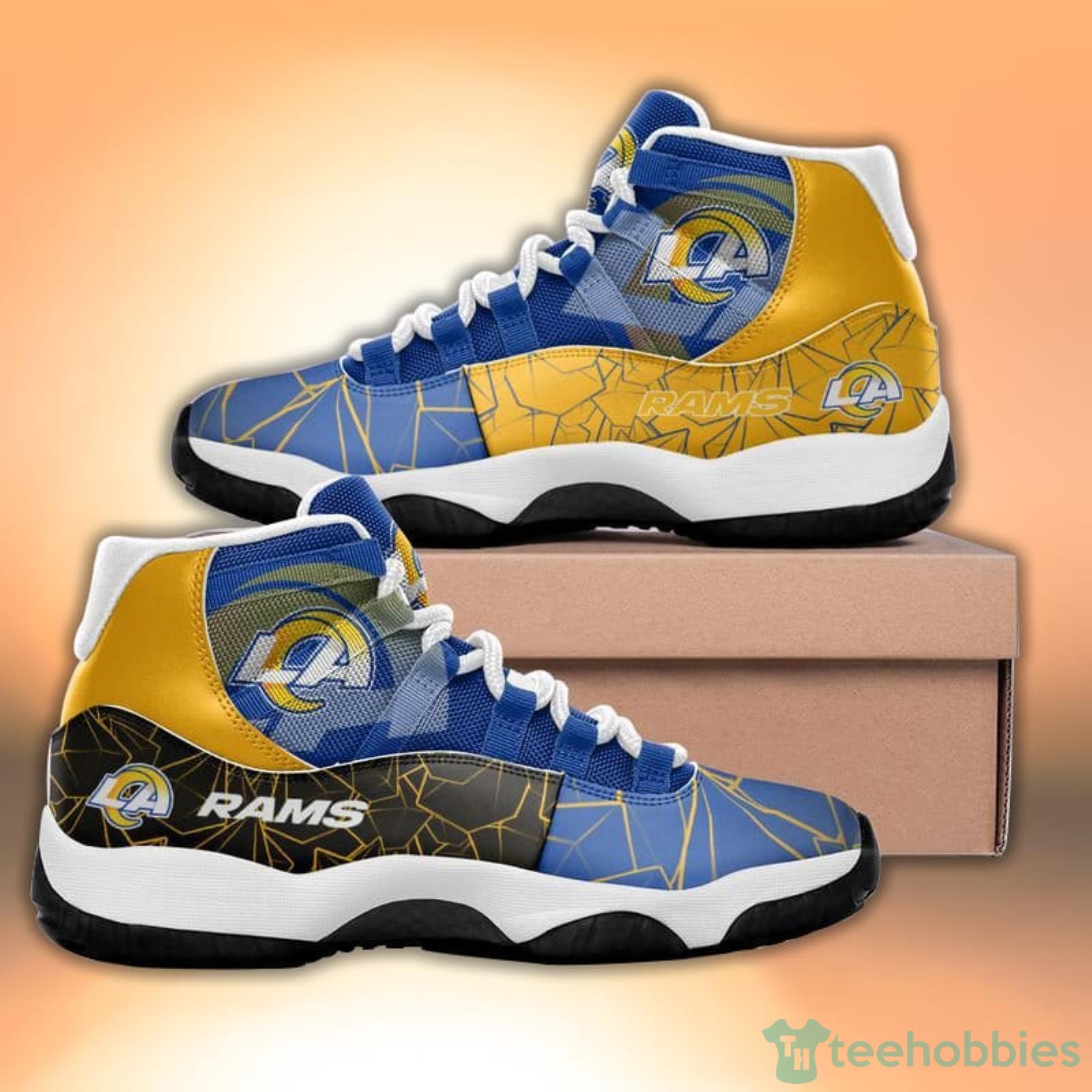 Los Angeles Rams Diamond Pattern Style Sneaker Air Jordan 11 Shoes