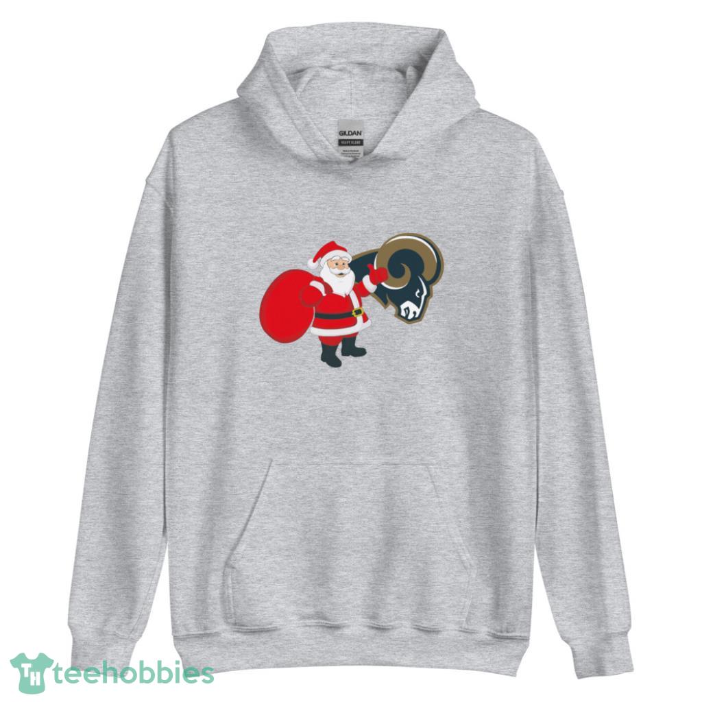 Los Angeles Rams NFL Santa Claus Christmas Shirt - Unisex Heavy Blend Hooded Sweatshirt