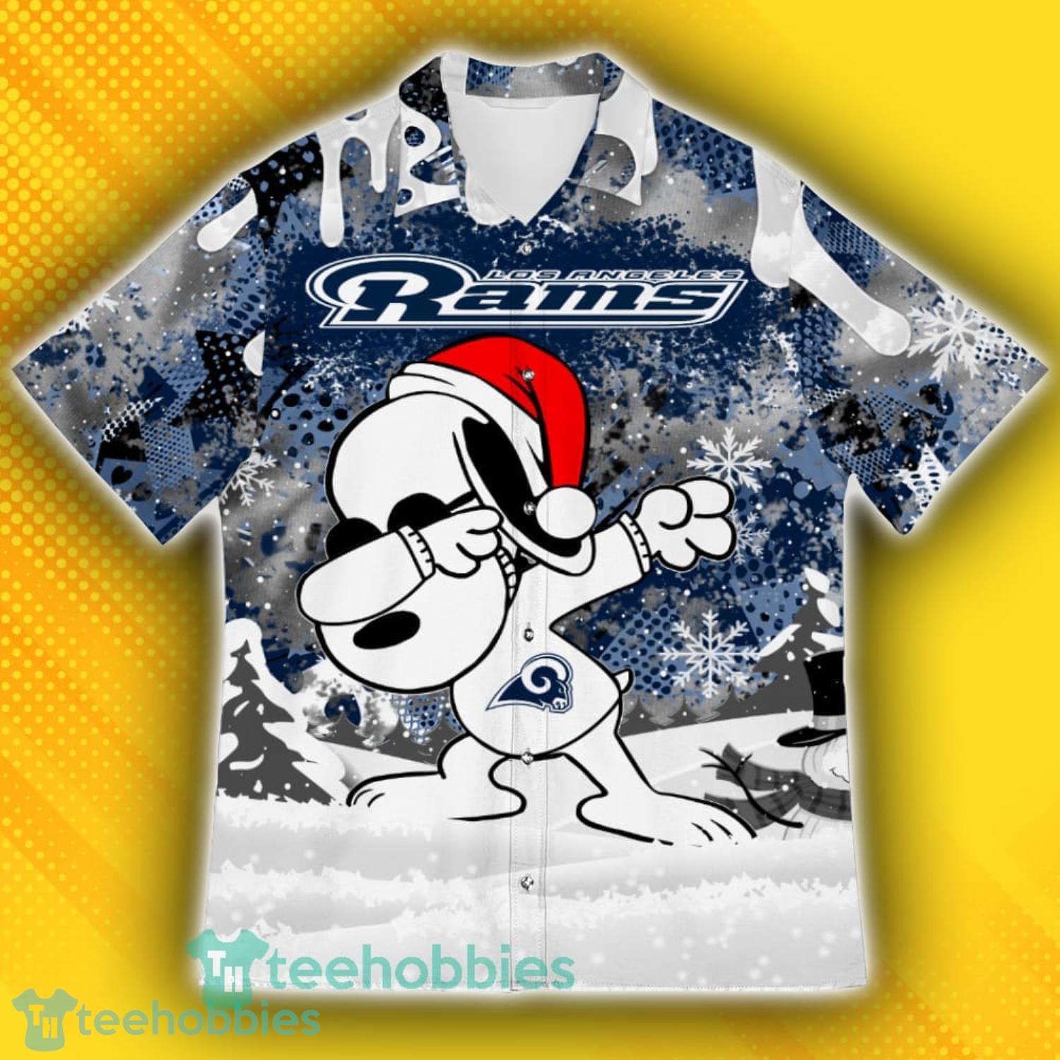 Los Angeles Rams Snoopy Dabbing The Peanuts Pattern Hawaiian Shirt Product Photo 2