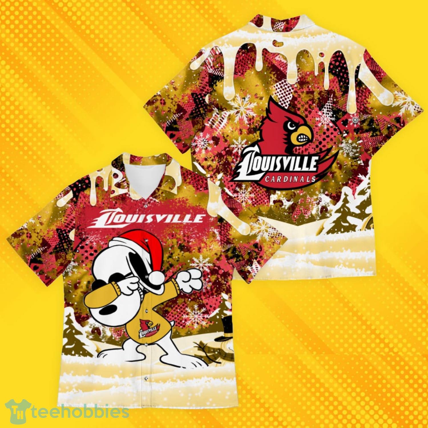 Louisville Cardinals Snoopy Dabbing The Peanuts Pattern Hawaiian Shirt Product Photo 1