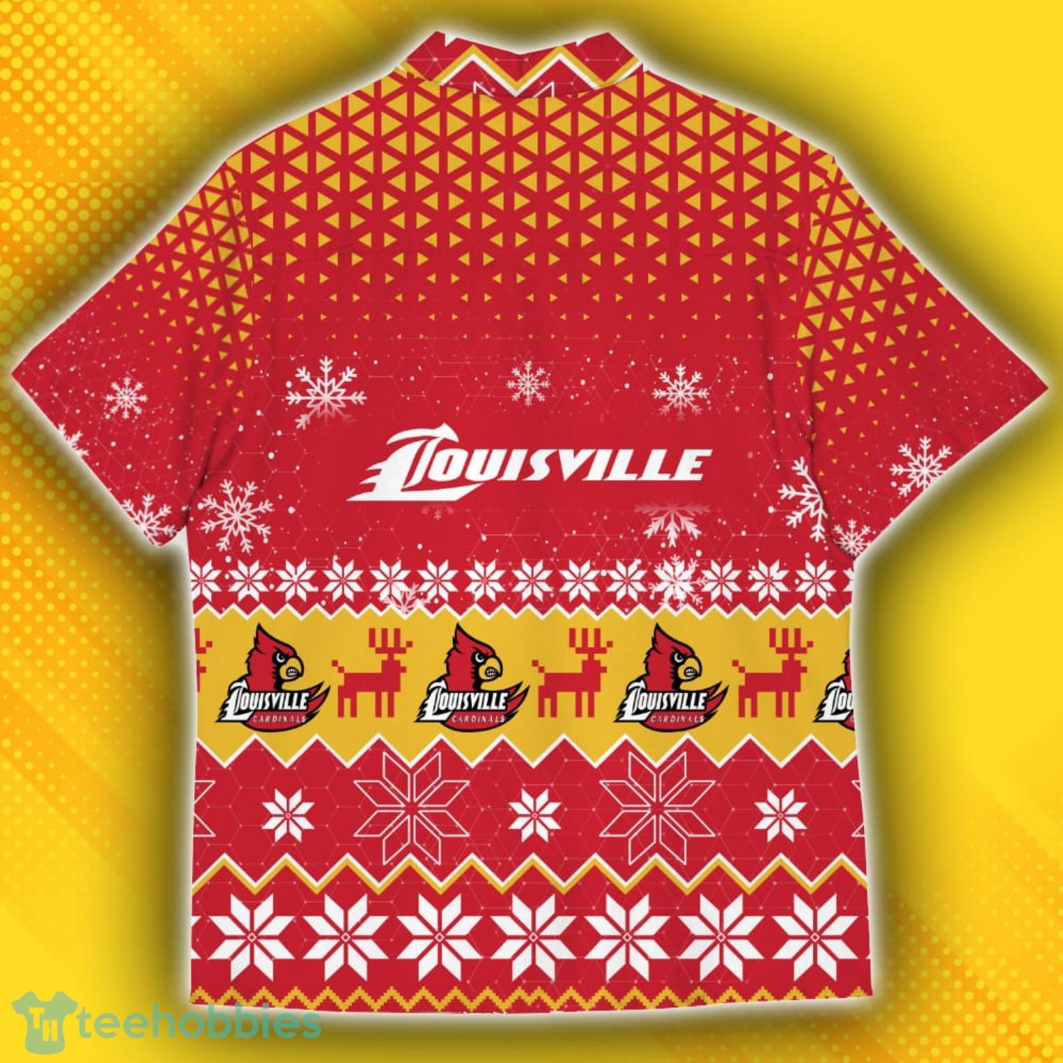 Louisville Cardinals Ugly Christmas Sweater Pattern Hawaiian Shirt Product Photo 3