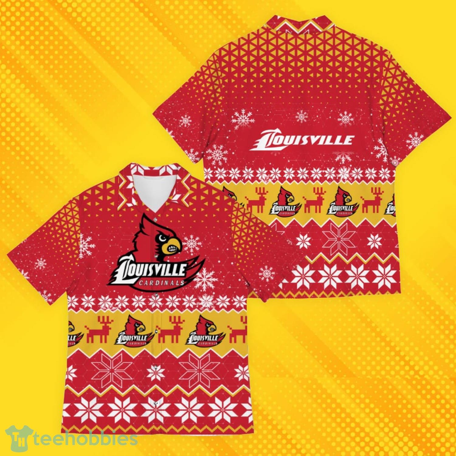 Louisville Cardinals Ugly Christmas Sweater Pattern Hawaiian Shirt Product Photo 1