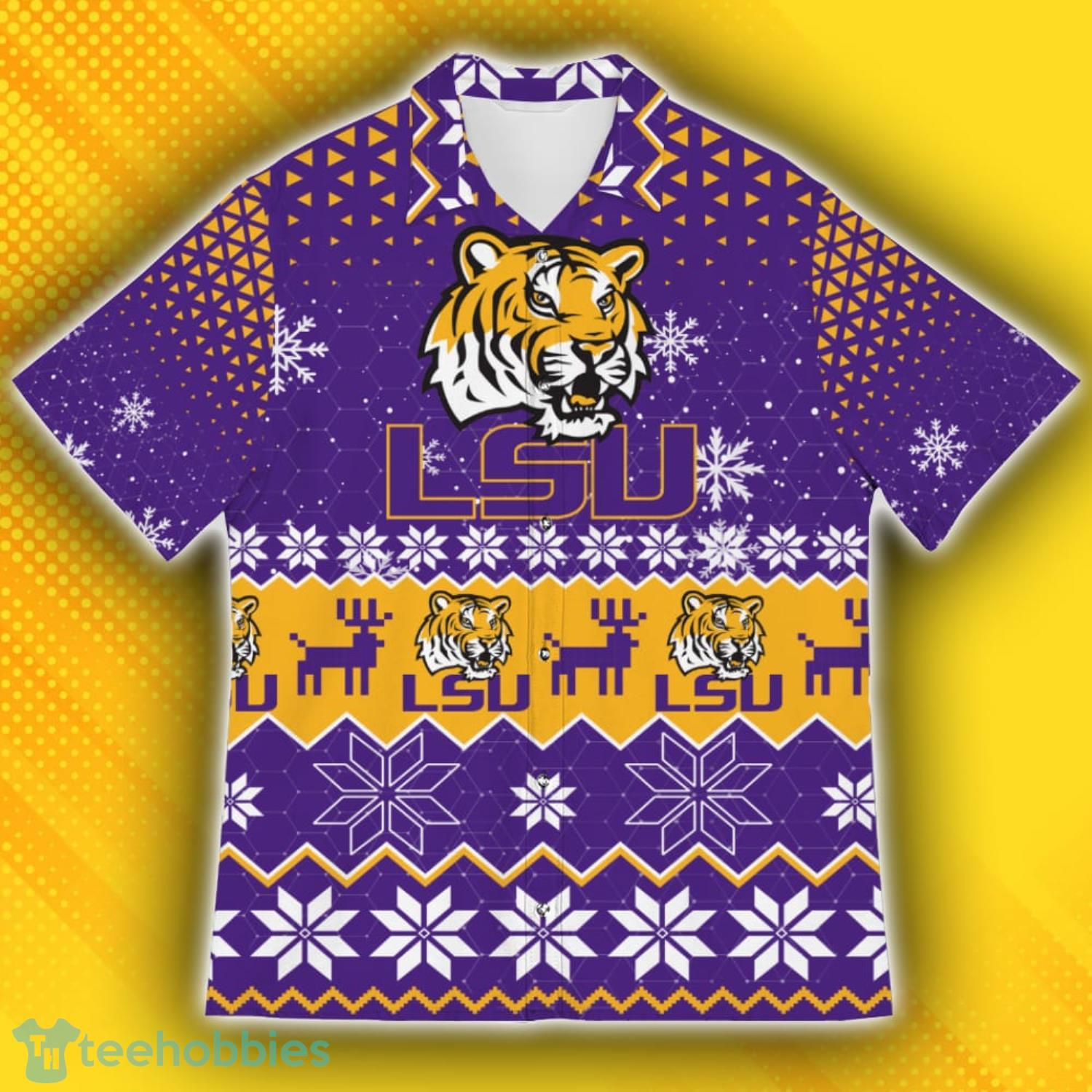 LSU Tigers Ugly Christmas Sweater Pattern Hawaiian Shirt Product Photo 2