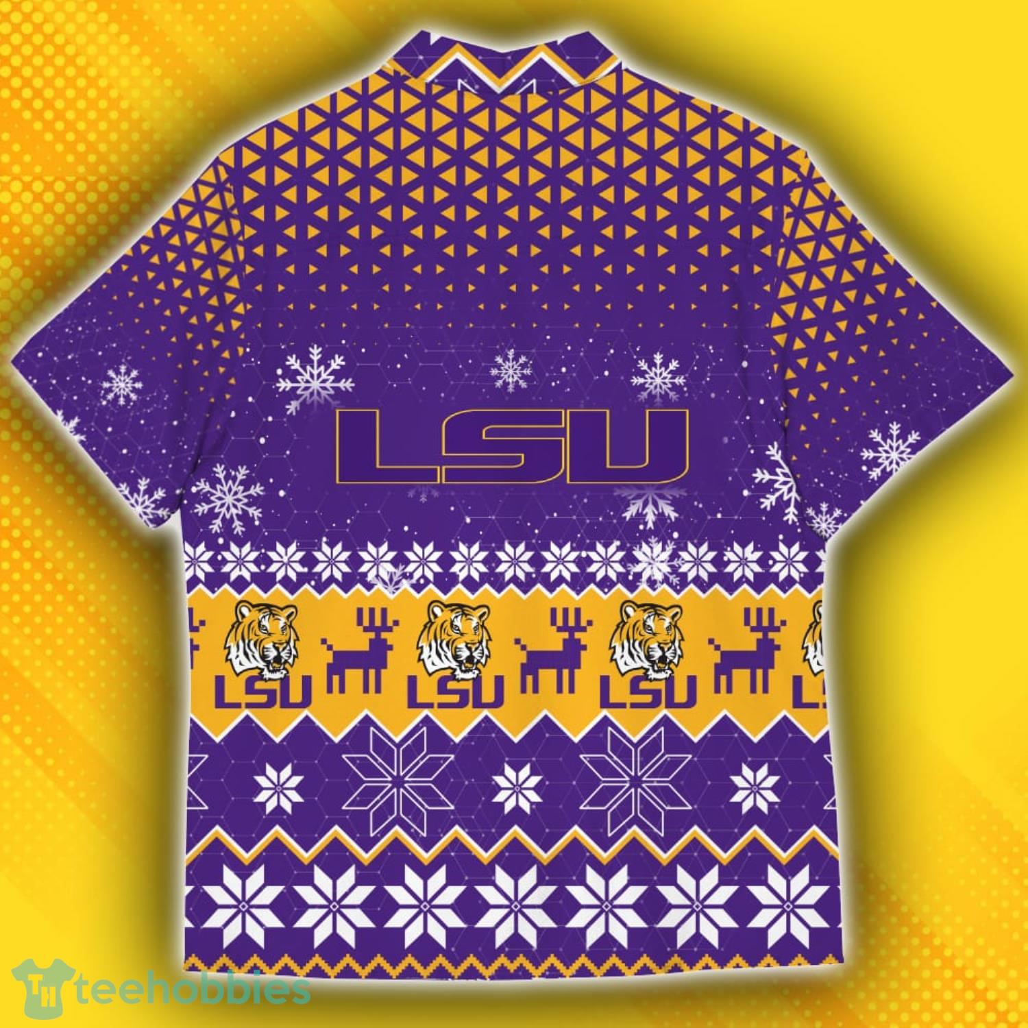 LSU Tigers Ugly Christmas Sweater Pattern Hawaiian Shirt Product Photo 3
