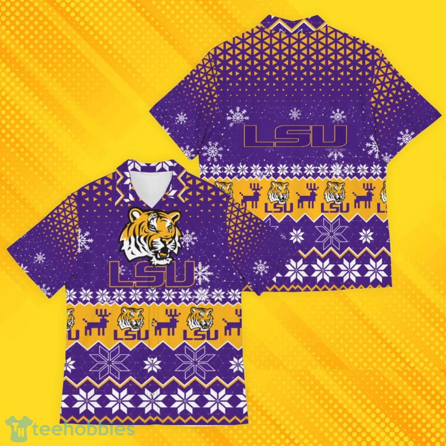 LSU Tigers Ugly Christmas Sweater Pattern Hawaiian Shirt Product Photo 4