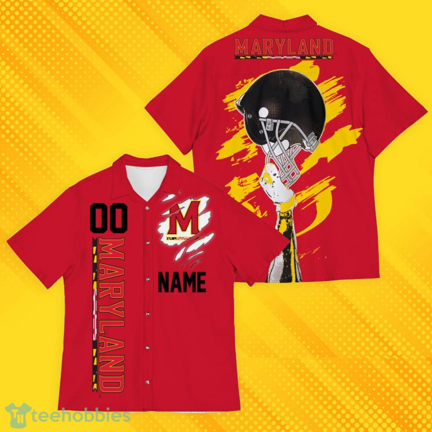 Maryland Terrapins Sports American Hawaiian Football Hawaiian Shirt Custom Name For Fans Product Photo 4