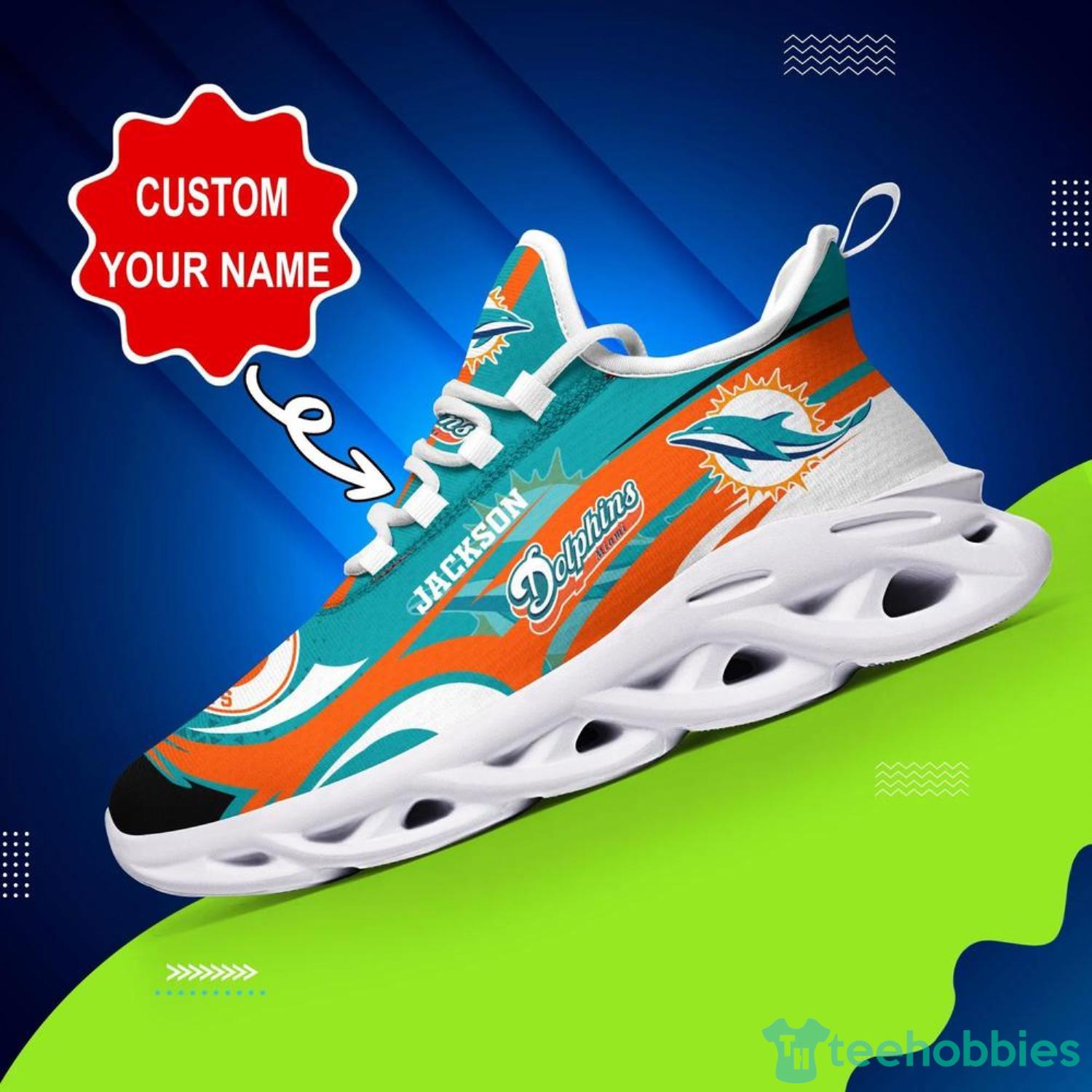 Miami Dolphins NFL Custom Name Unique Max Soul Shoes Gift For Fans